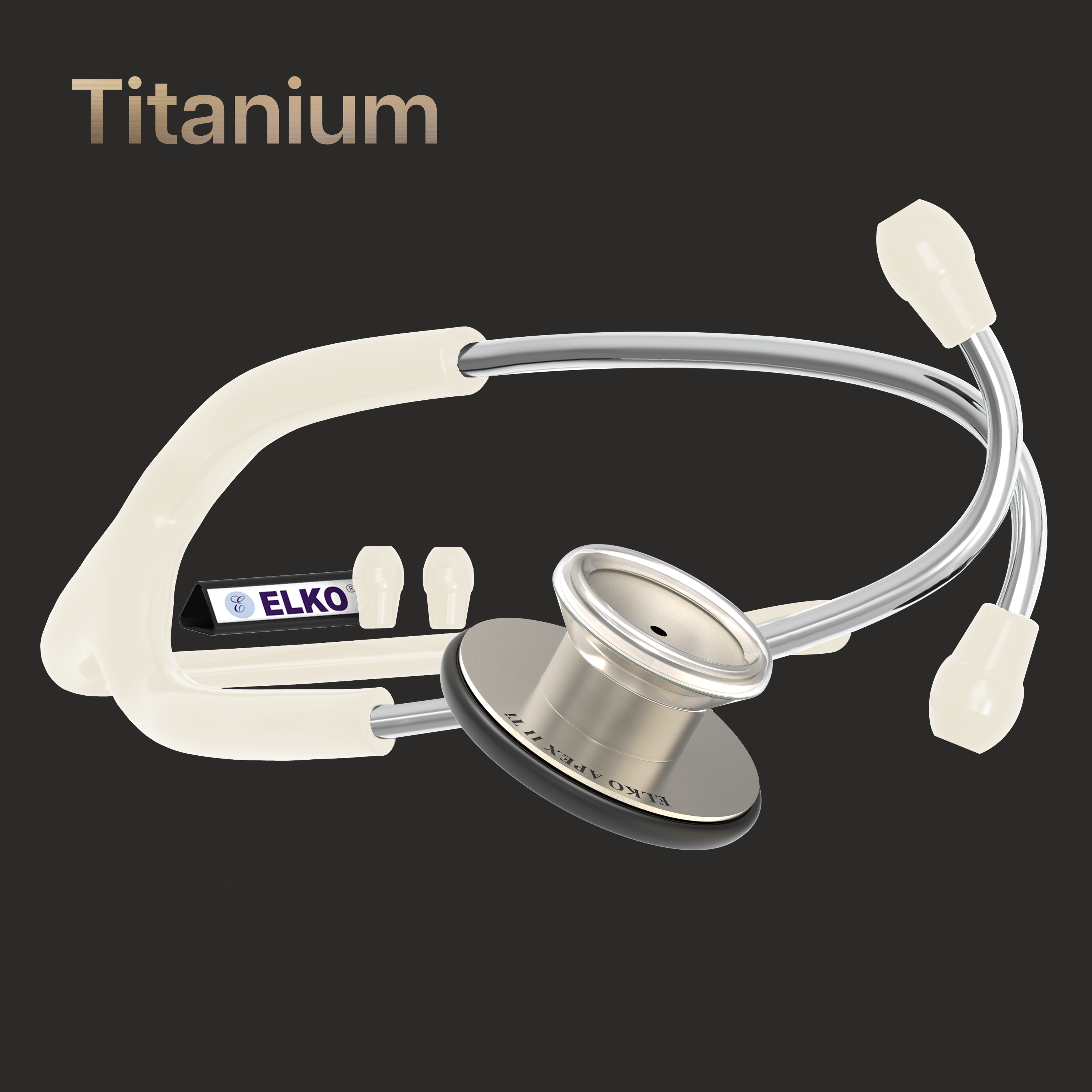 ELKO APEX II Ti Titanium Stethoscope - Natural Titanium