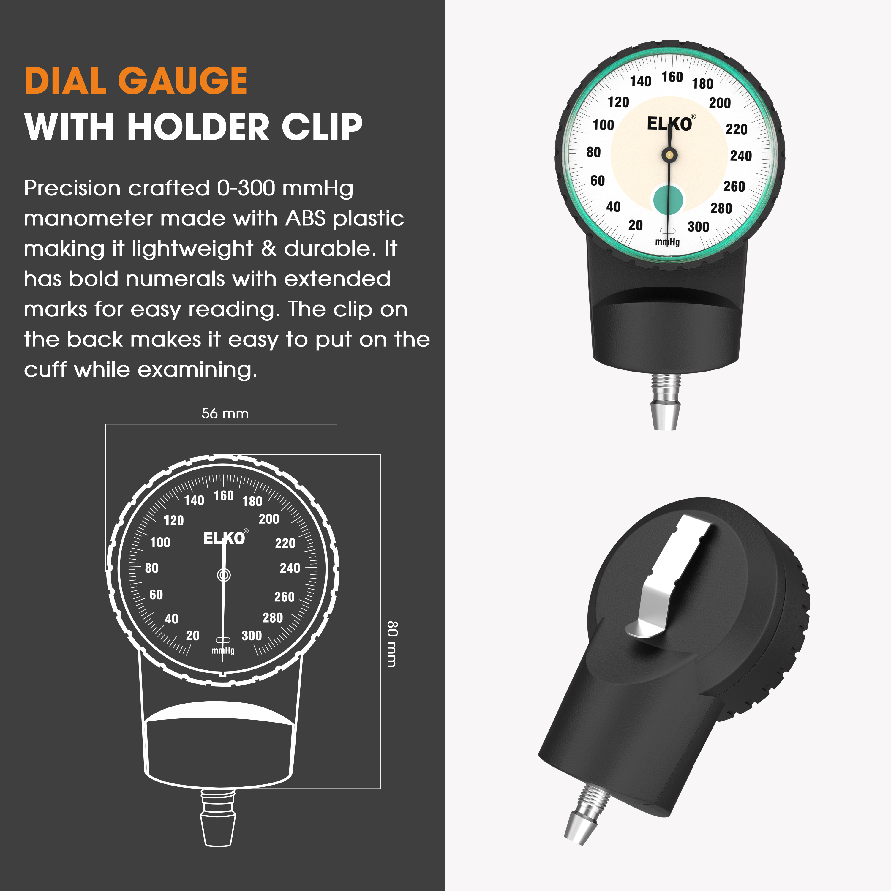 ELKO Dial Type Aneroid Sphygmomanometer - Regular