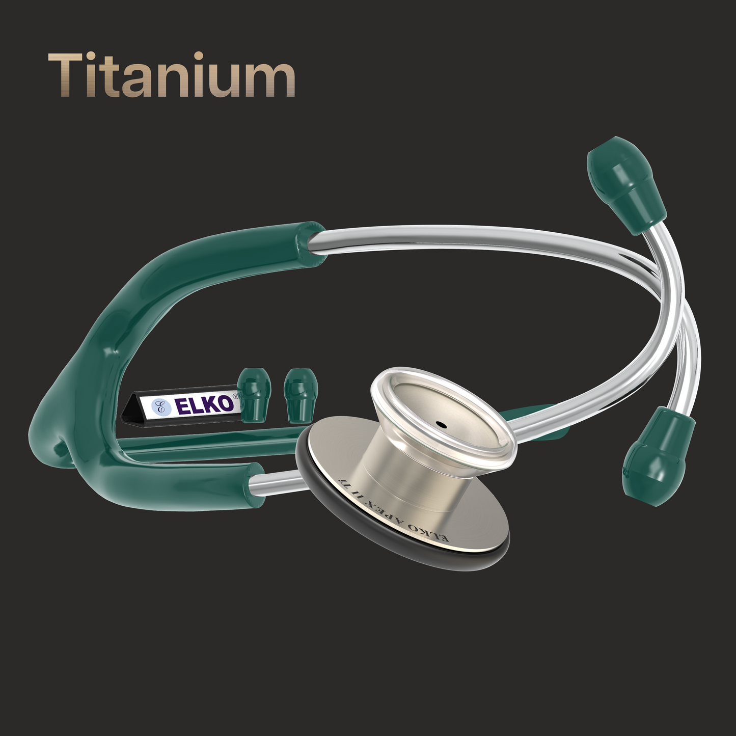 ELKO APEX II Ti Titanium Stethoscope - Natural Titanium