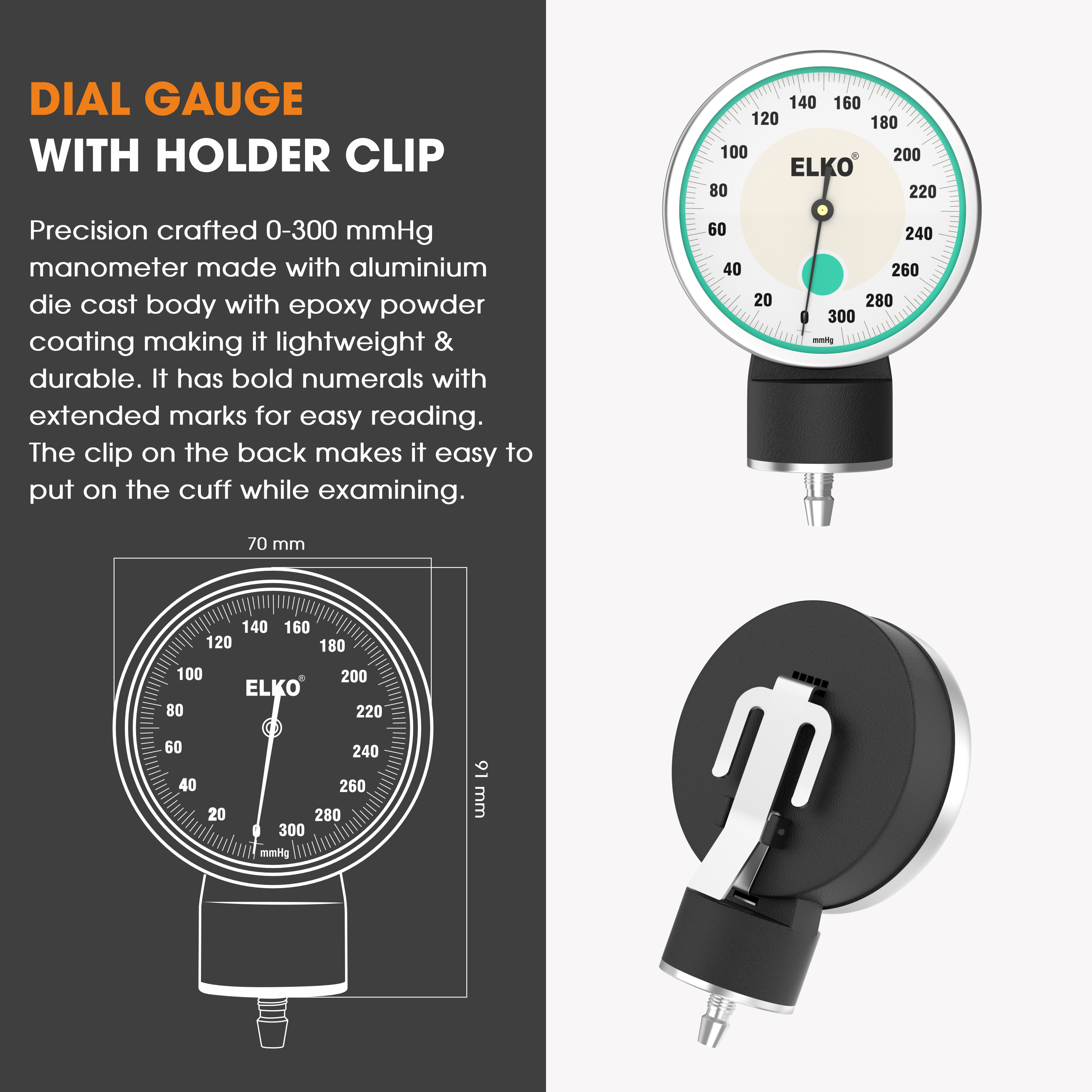 ELKO Dial Type Aneroid Sphygmomanometer - Ultra