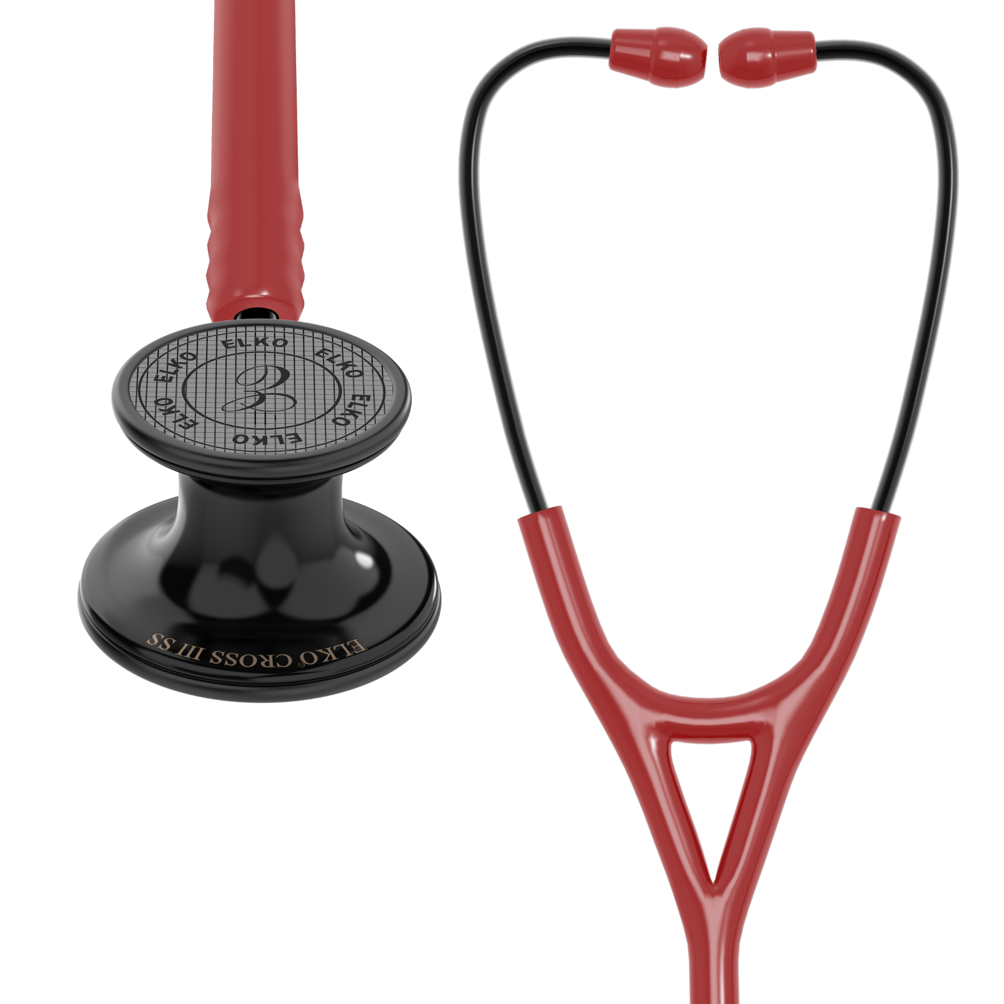 ELKO CROSS III SS Stainless Steel Stethoscope - Black Edition