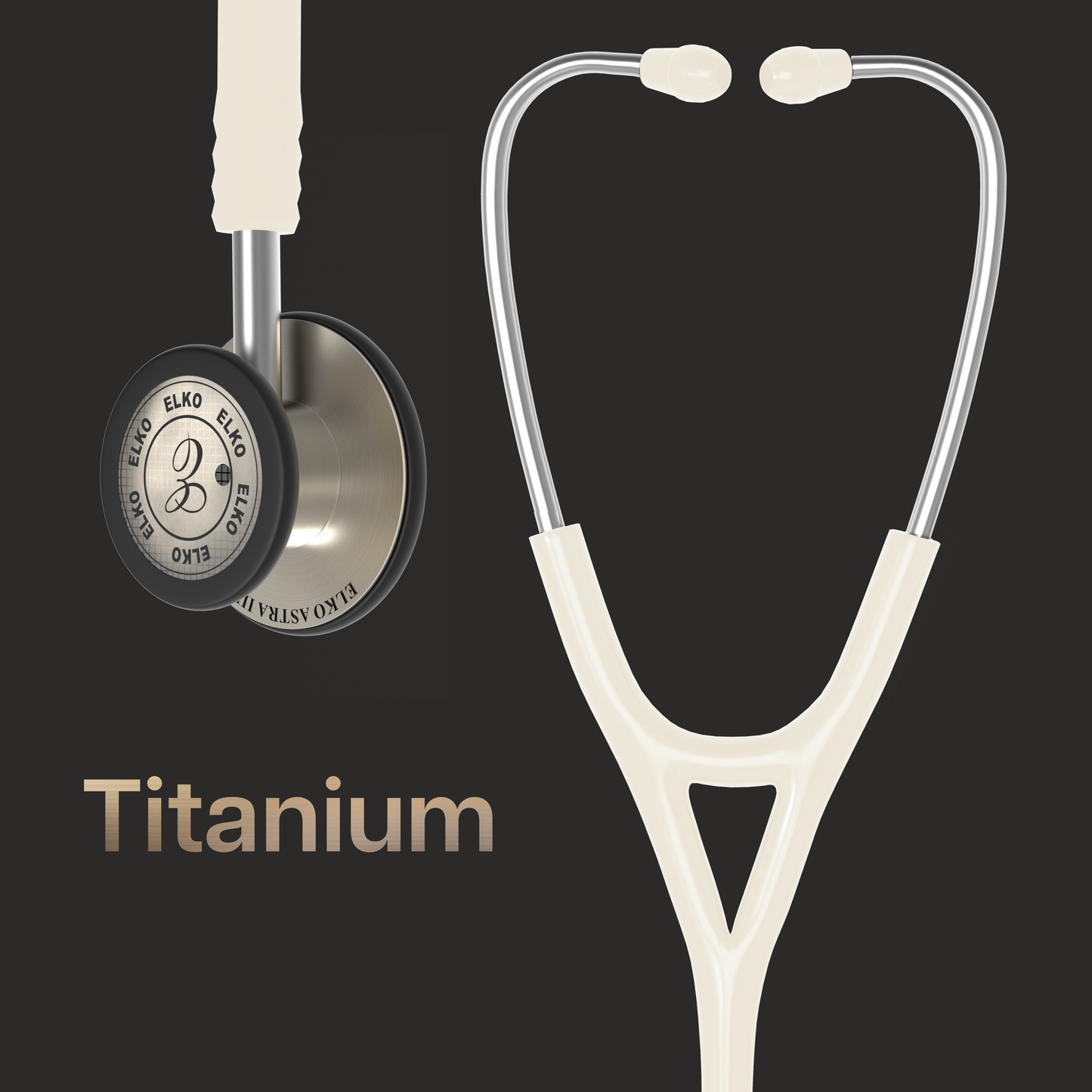 ELKO ASTRA III Ti Titanium Stethoscope - Natural Titanium