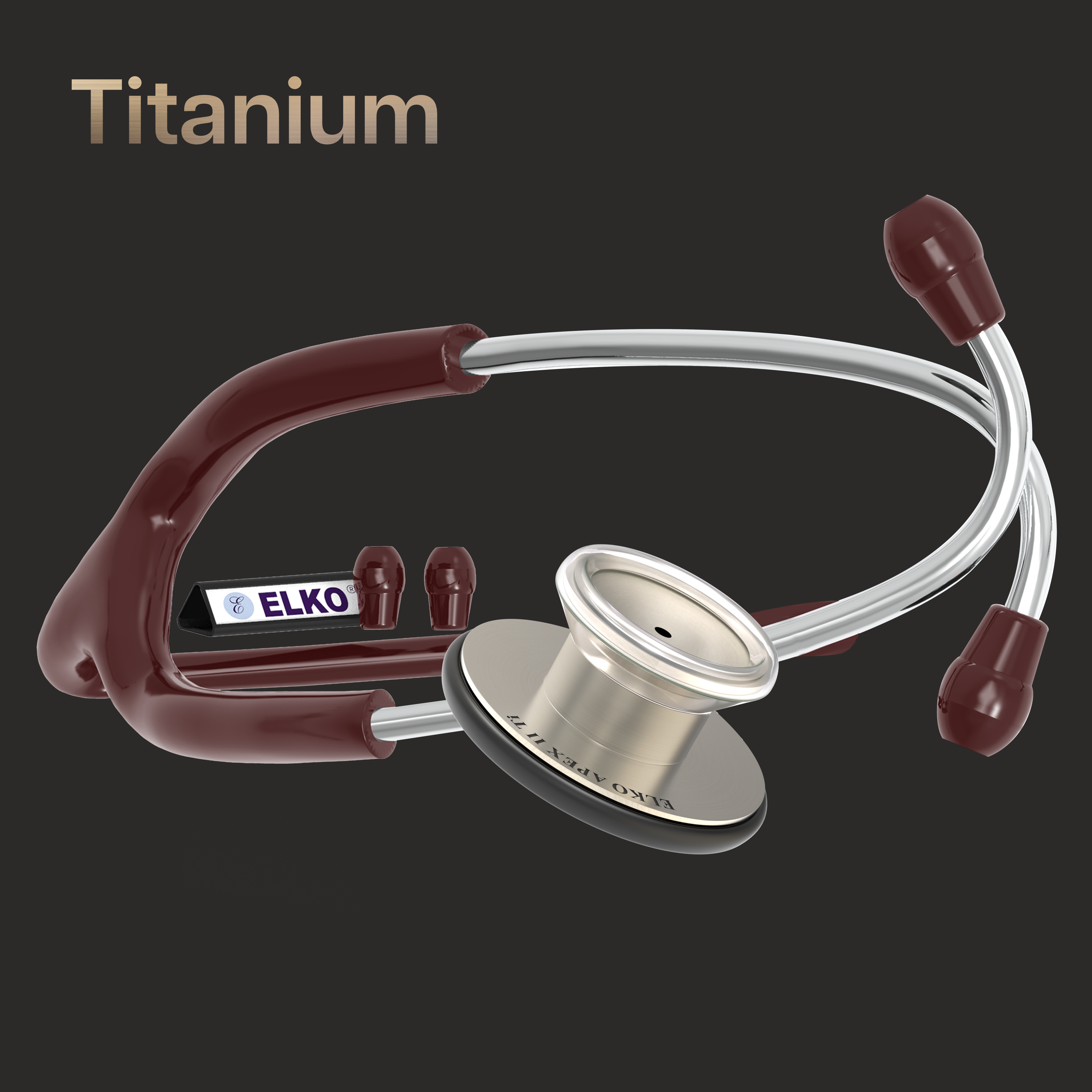 ELKO APEX II Ti Titanium Stethoscope - Natural Titanium