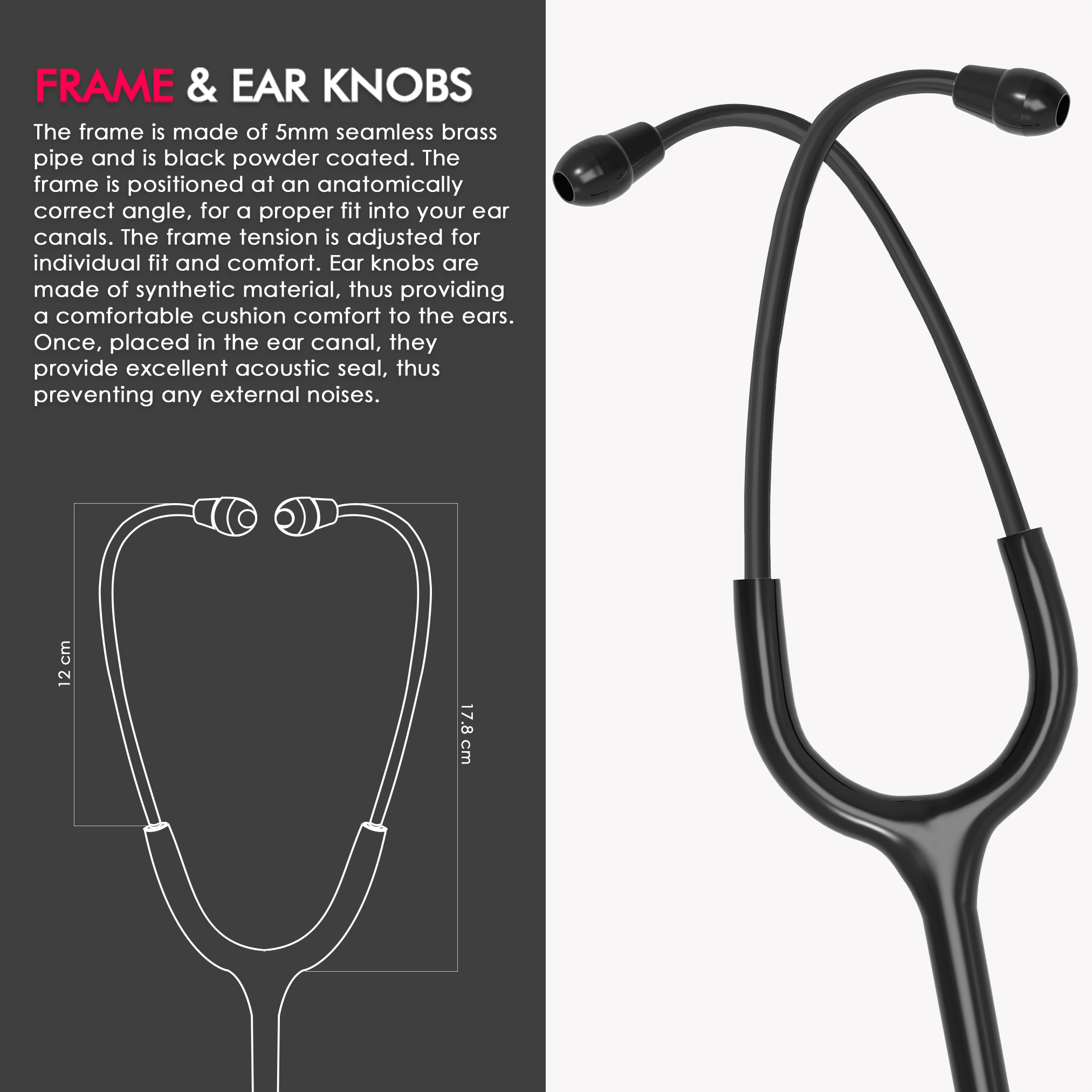 ELKO SPECTRA Aluminium Head Stethoscope-Black Edition