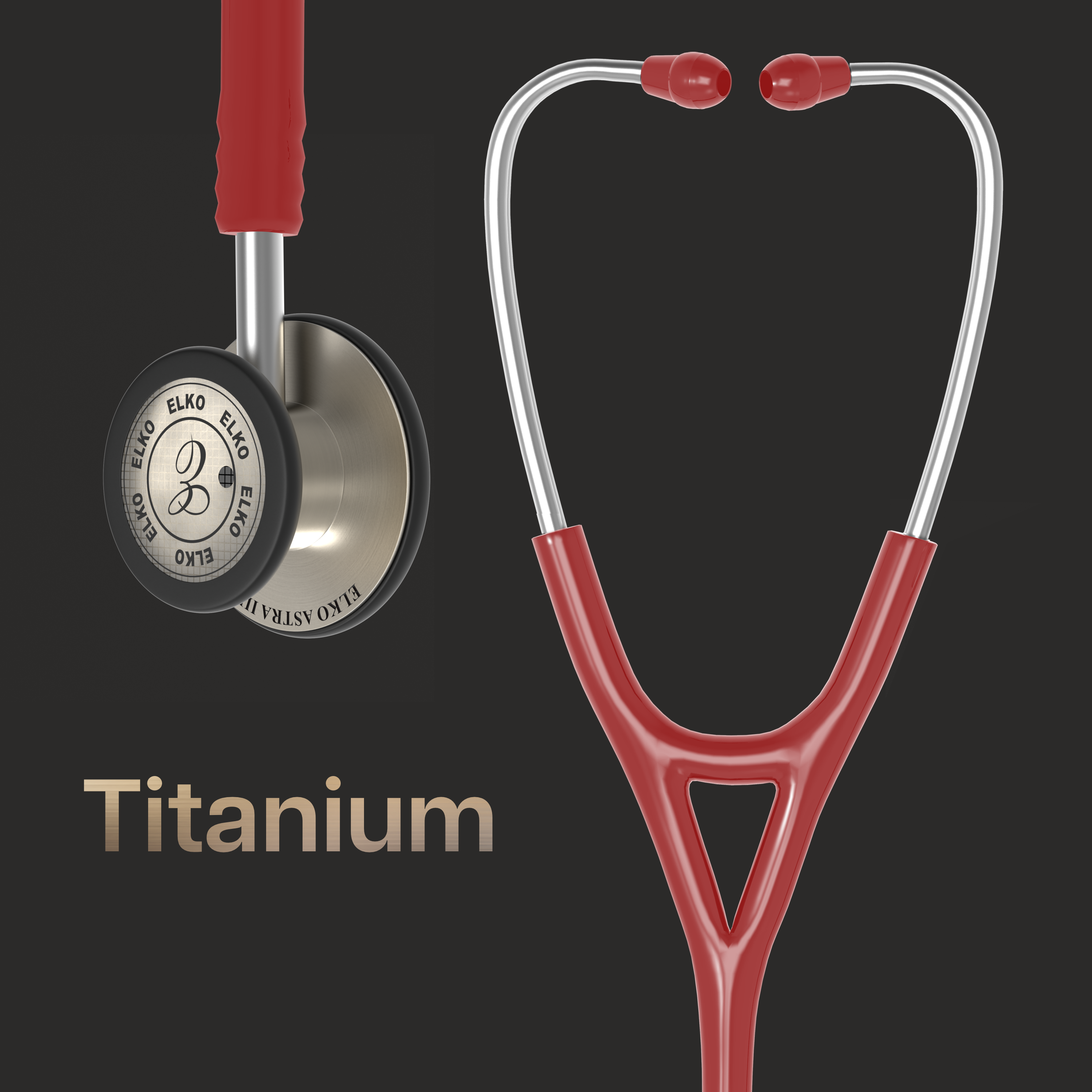 ELKO ASTRA III Ti Titanium Stethoscope - Natural Titanium