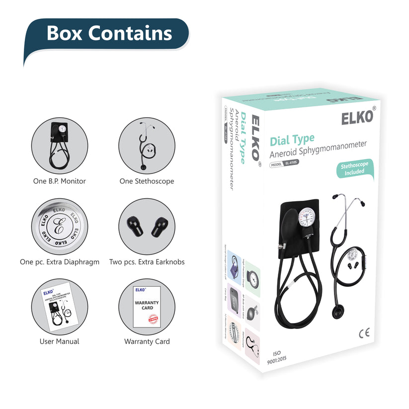 ELKO Dial Type Aneroid Sphygmomanometer - Deluxe