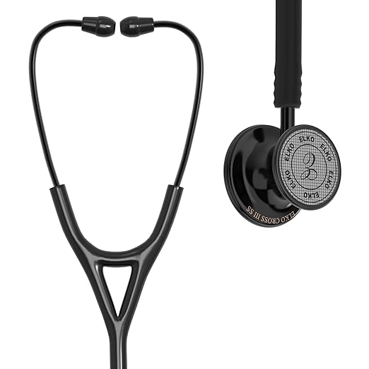 ELKO CROSS III SS Stainless Steel Stethoscope - Black Edition