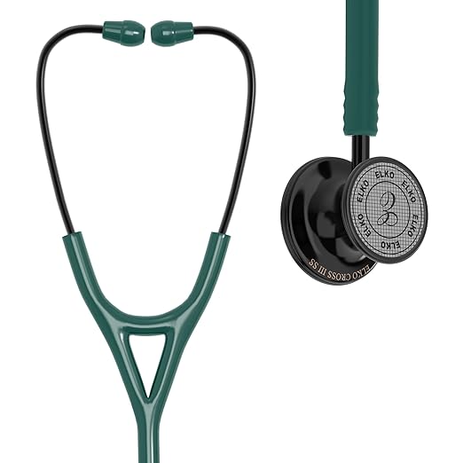 ELKO CROSS III SS Stainless Steel Stethoscope - Black Edition