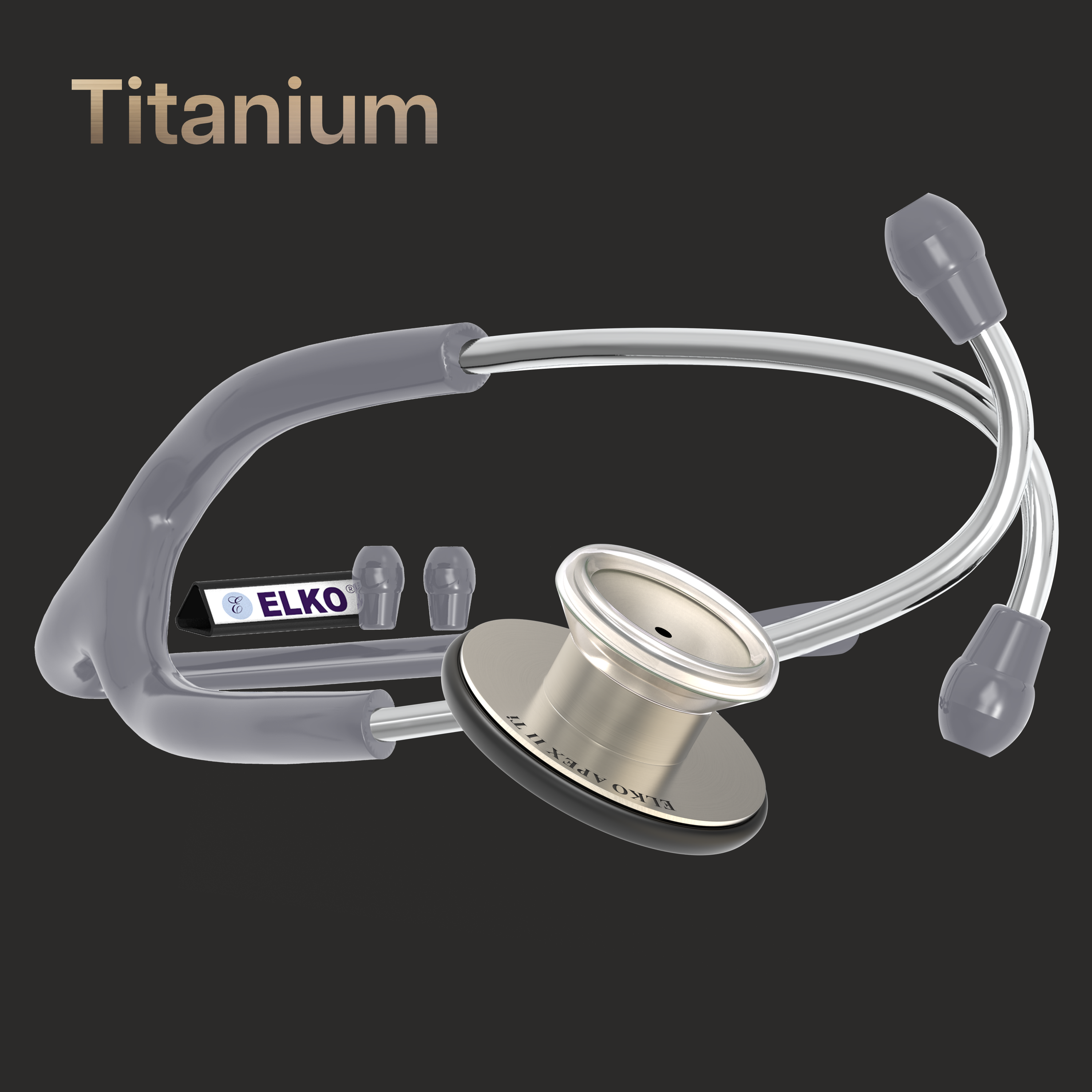 ELKO APEX II Ti Titanium Stethoscope - Natural Titanium