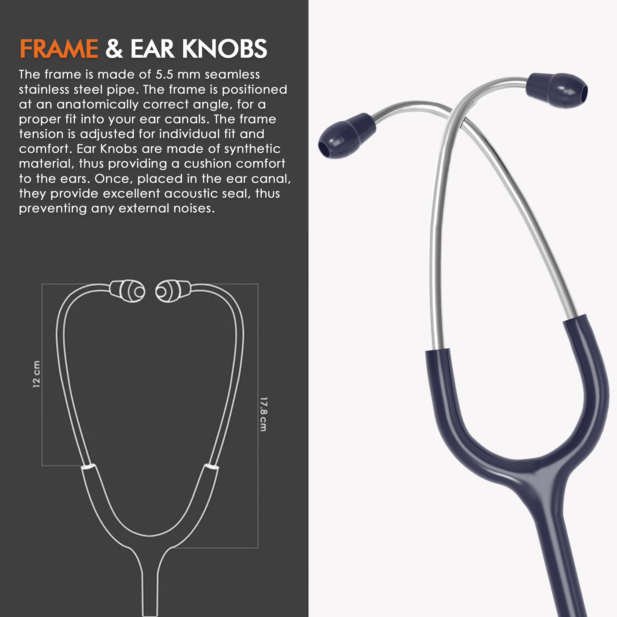ELKO APEX II Ti Titanium Stethoscope - Natural Titanium