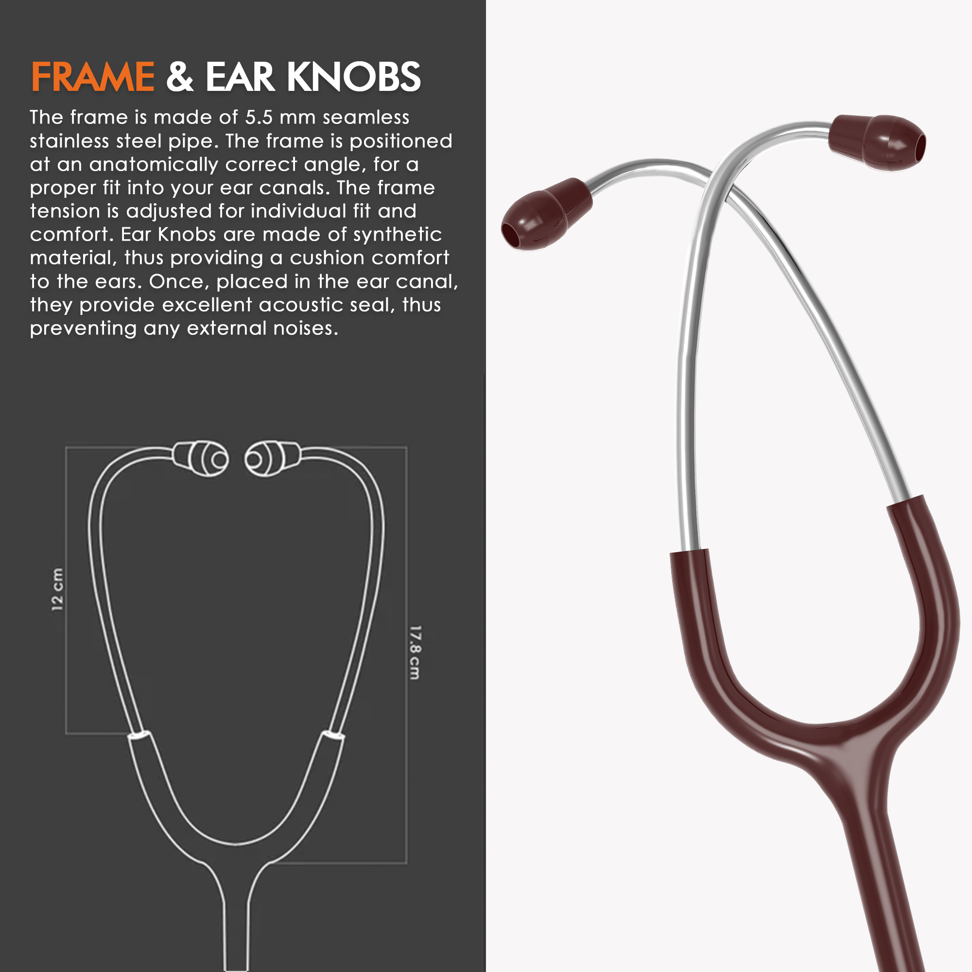 ELKO APEX II Ti Titanium Stethoscope - Natural Titanium