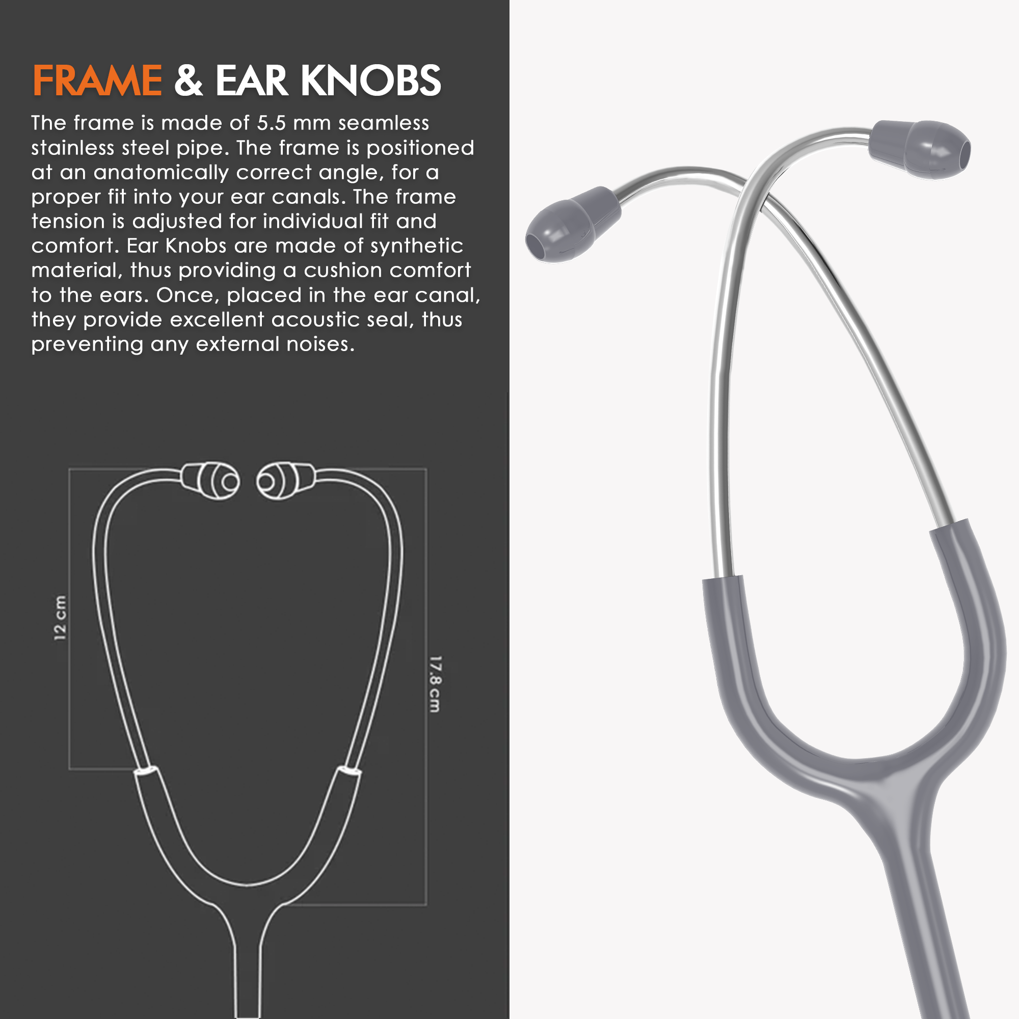 ELKO APEX II Ti Titanium Stethoscope - Natural Titanium