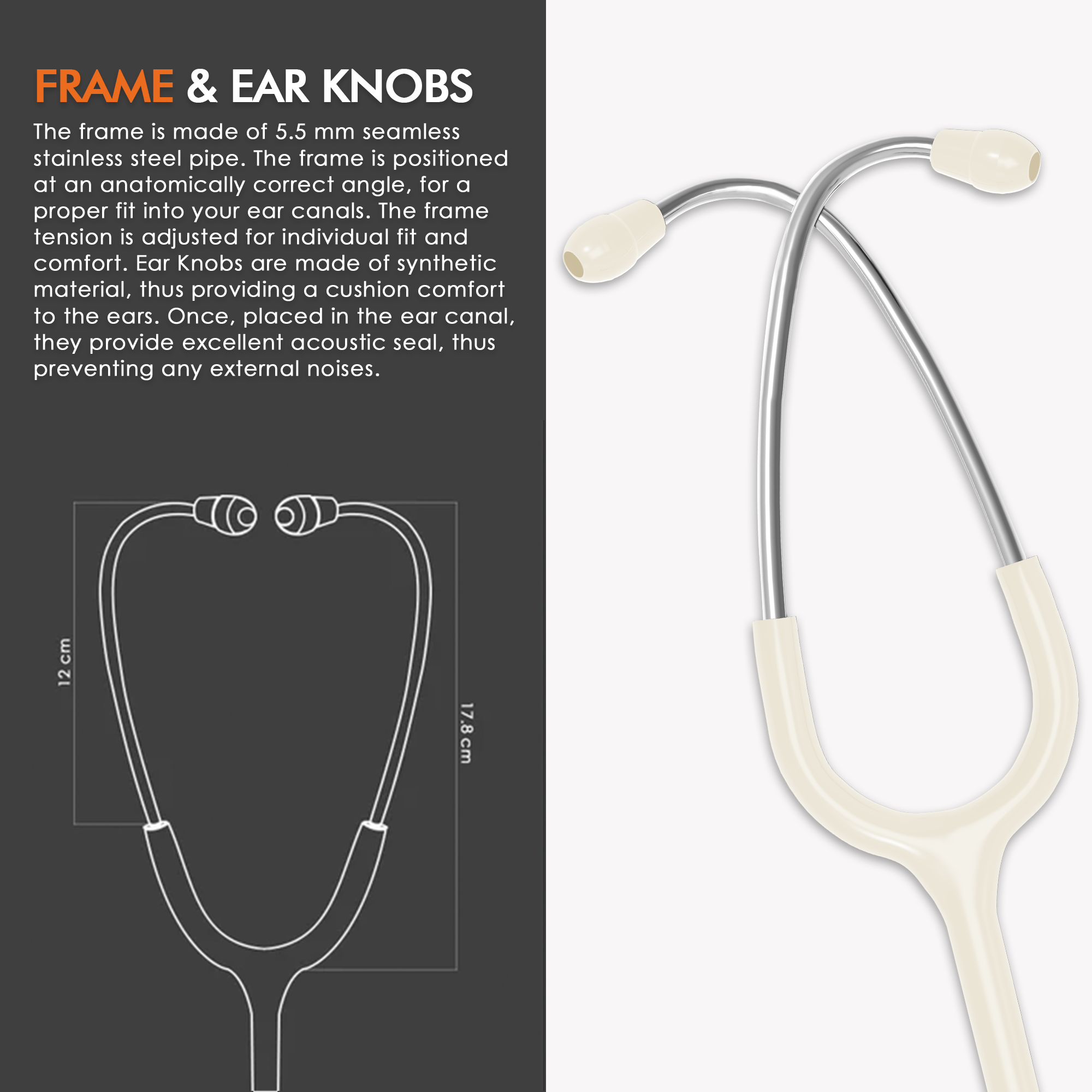 ELKO APEX II Ti Titanium Stethoscope - Natural Titanium