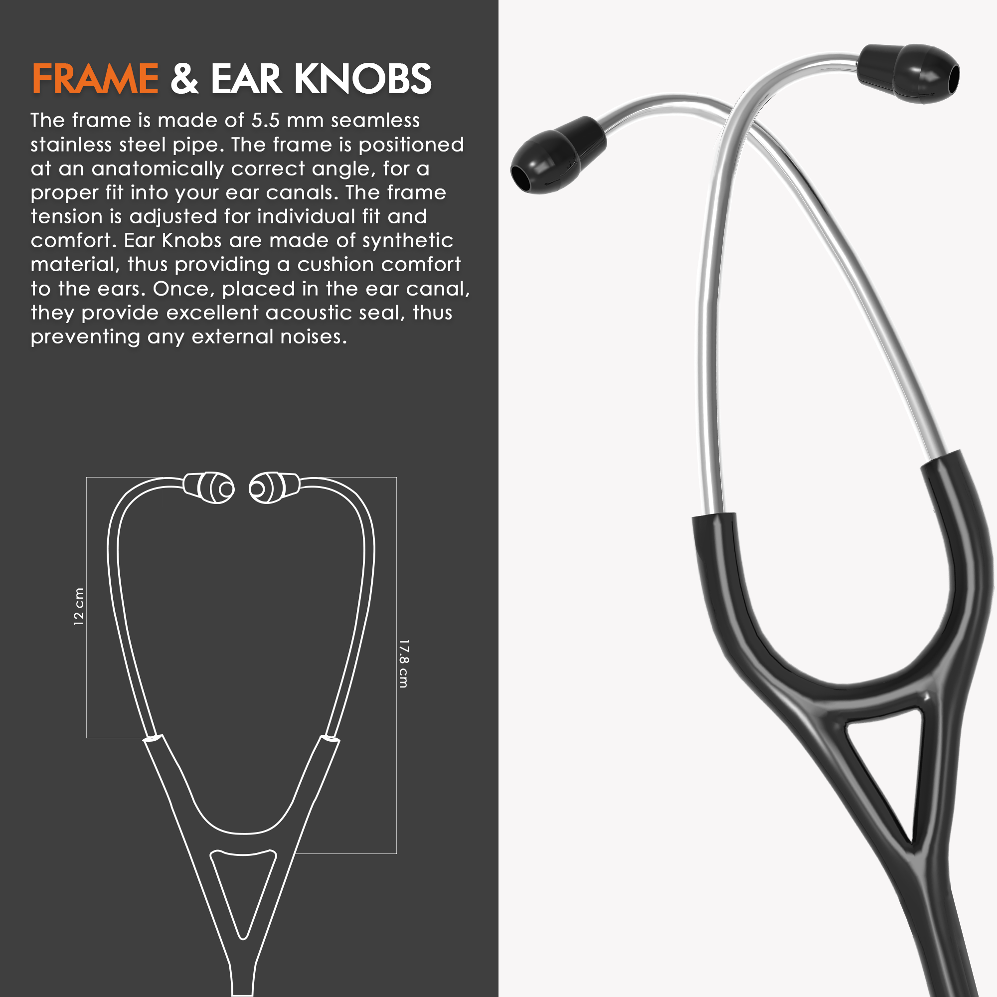 ELKO ASTRA III Ti Titanium Stethoscope - Natural Titanium