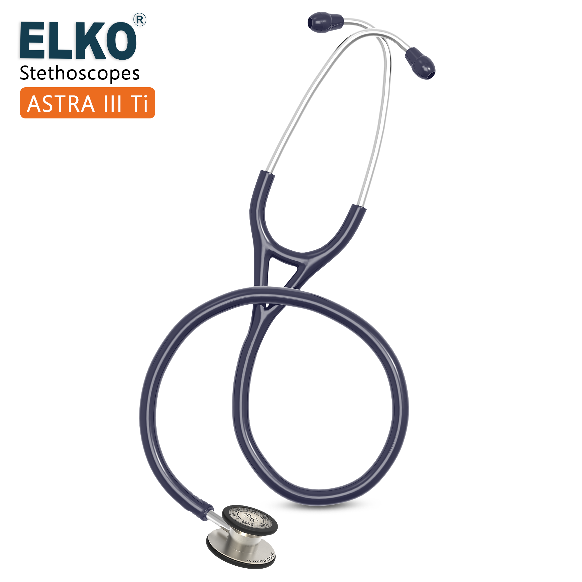 ELKO ASTRA III Ti Titanium Stethoscope - Natural Titanium