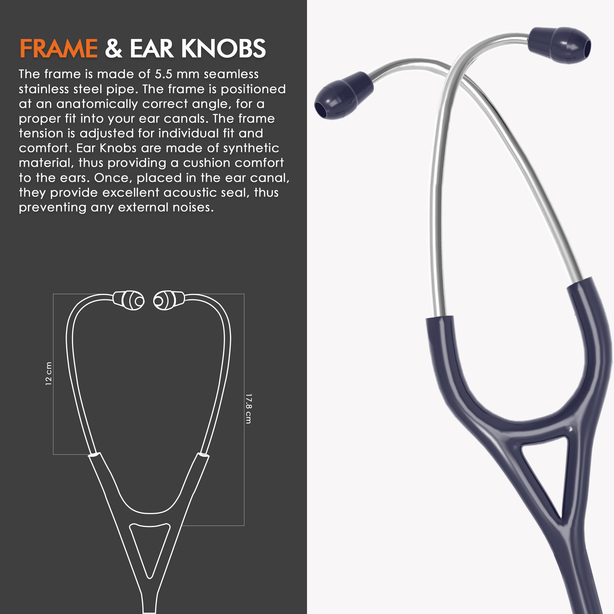 ELKO ASTRA III Ti Titanium Stethoscope - Natural Titanium