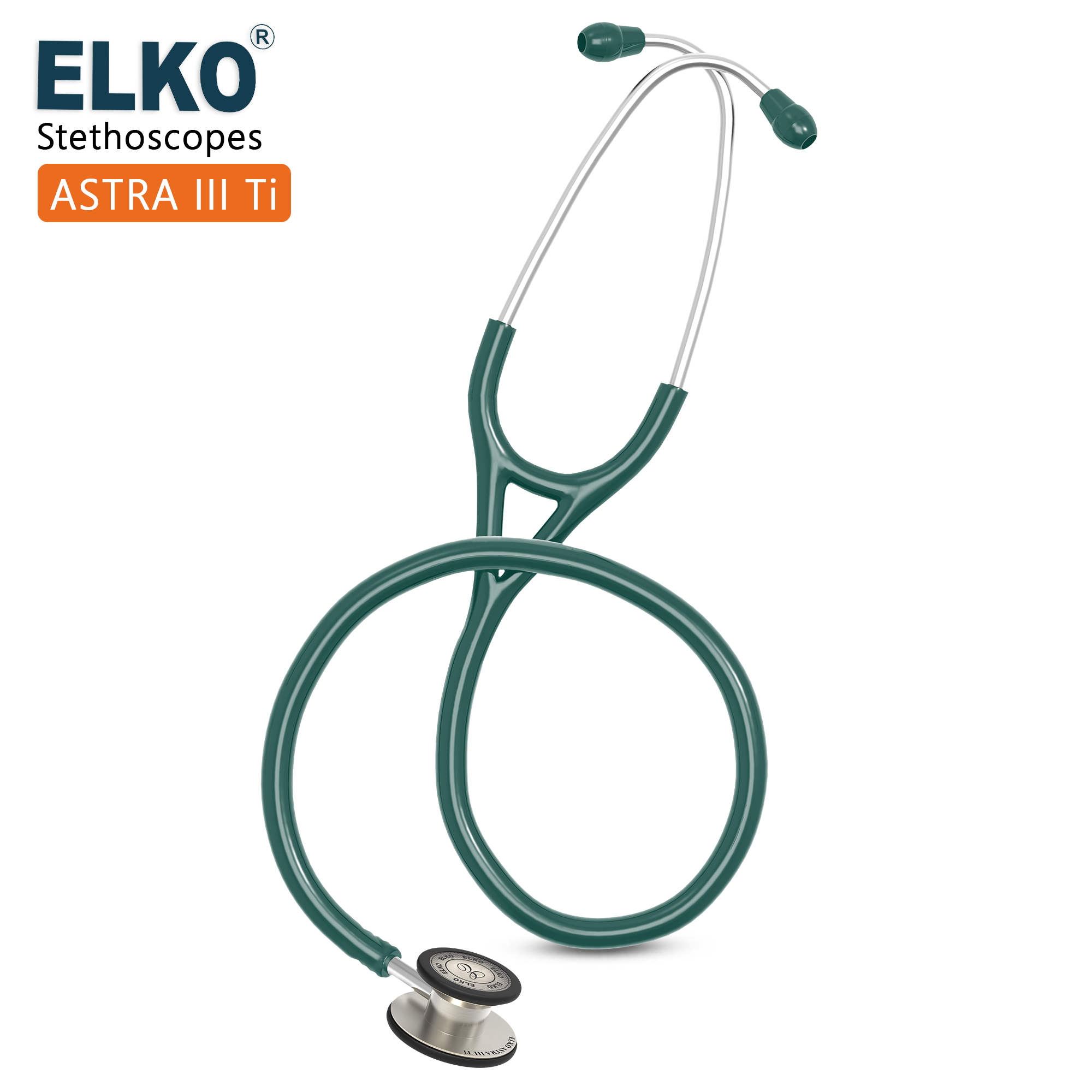 ELKO ASTRA III Ti Titanium Stethoscope - Natural Titanium
