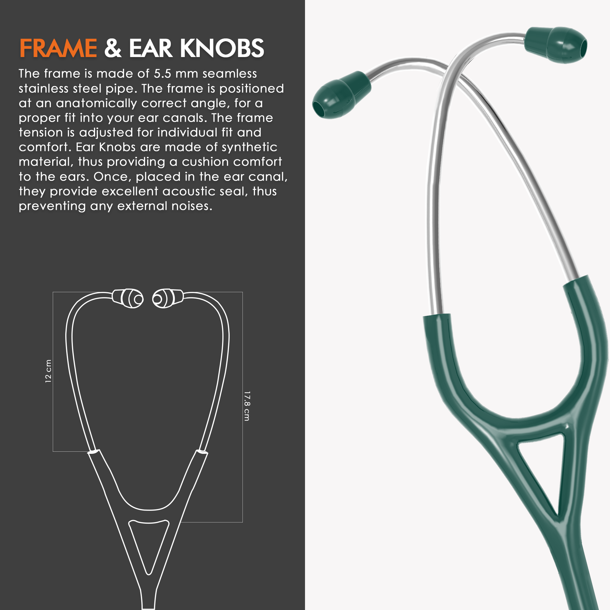 ELKO ASTRA III Ti Titanium Stethoscope - Natural Titanium