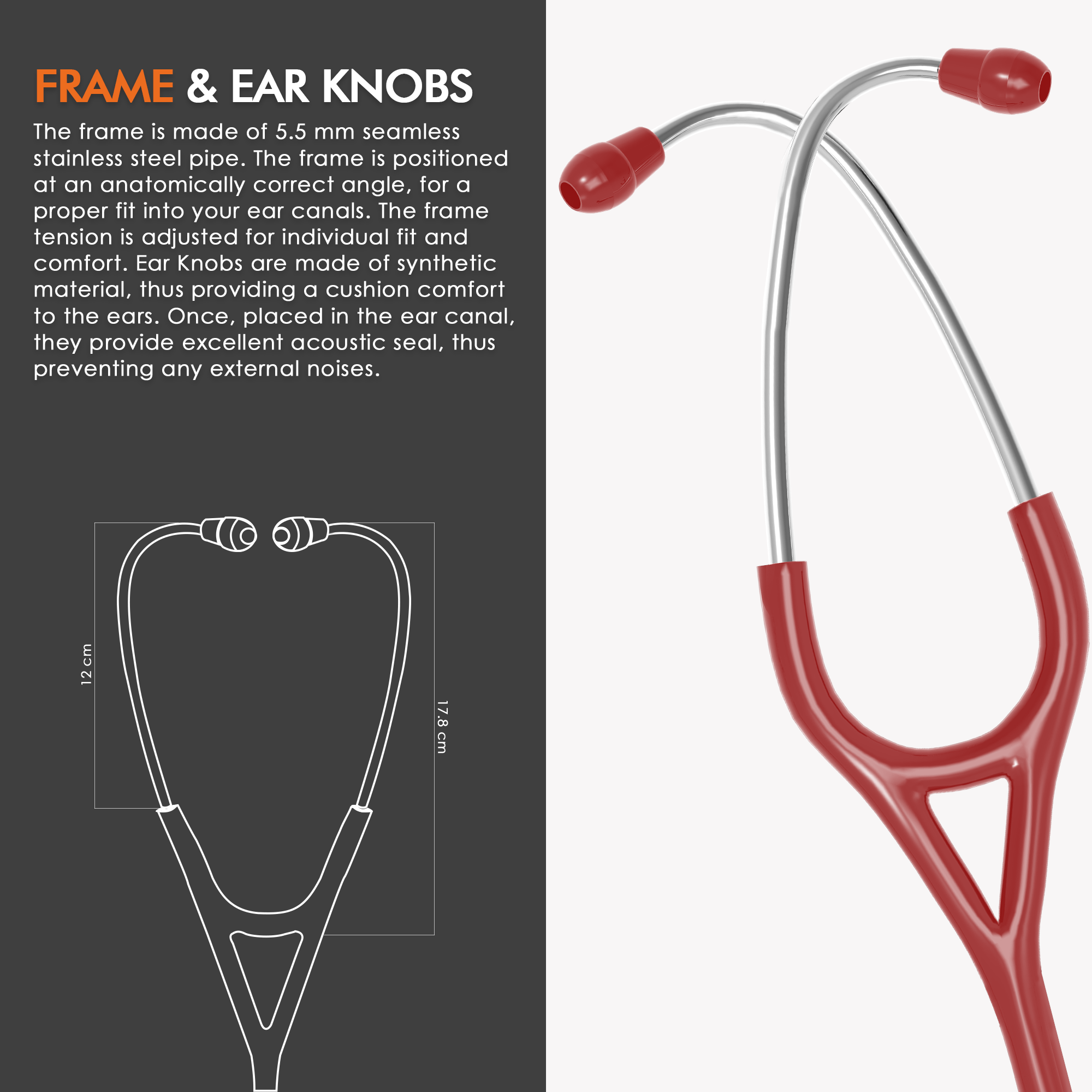 ELKO ASTRA III Ti Titanium Stethoscope - Natural Titanium