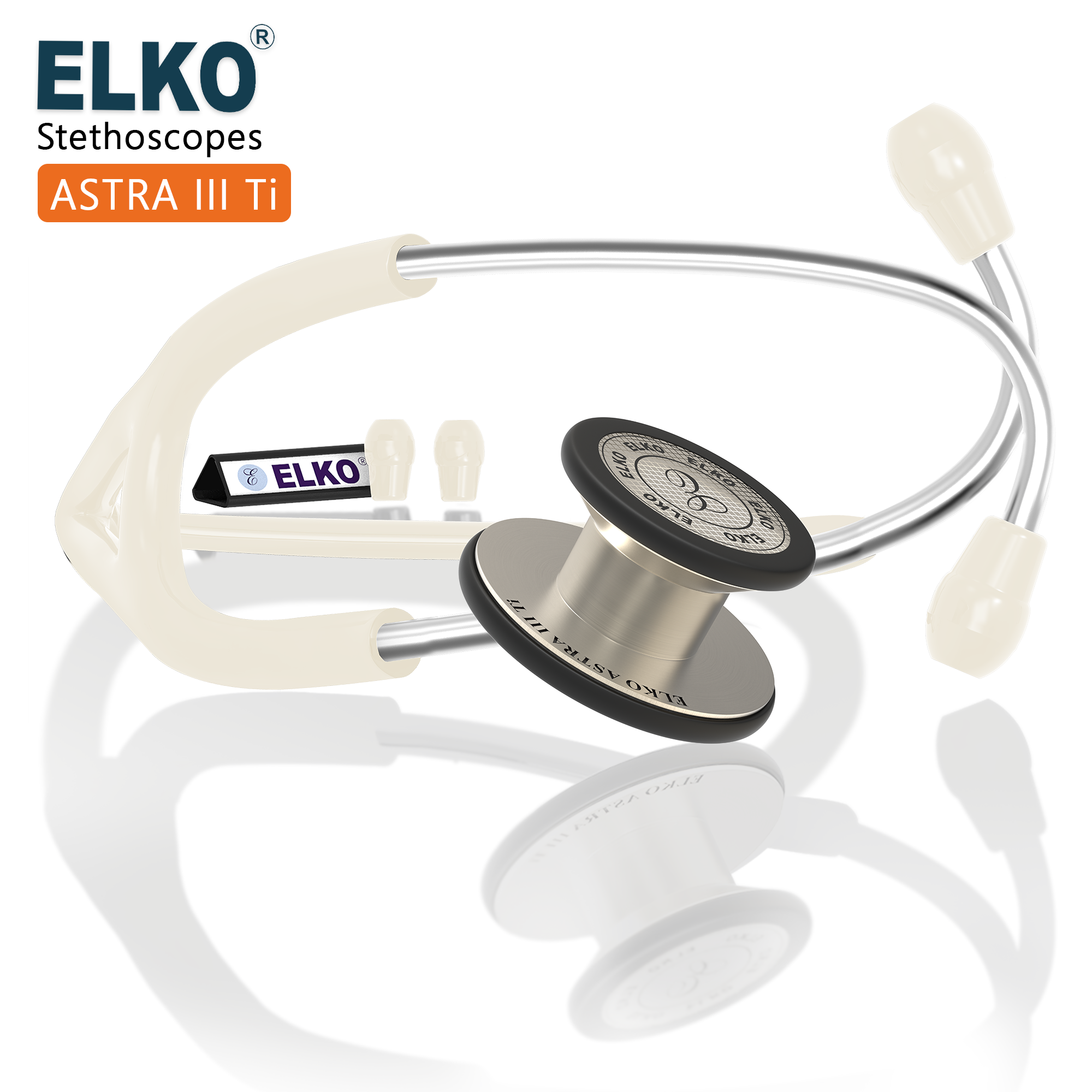 ELKO ASTRA III Ti Titanium Stethoscope - Natural Titanium
