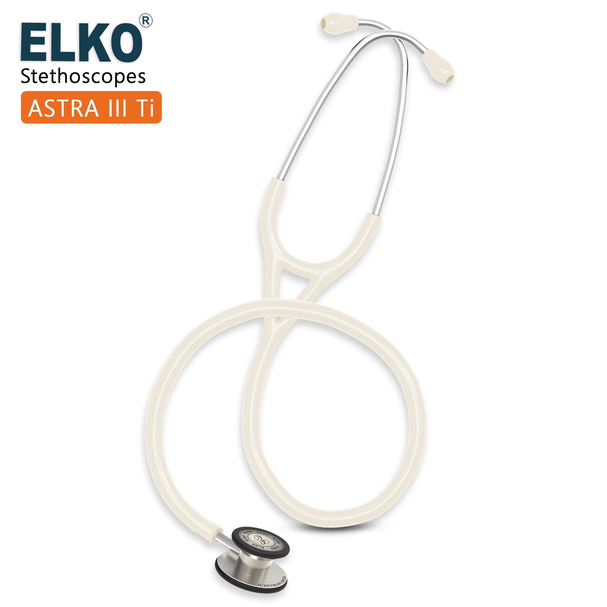 ELKO ASTRA III Ti Titanium Stethoscope - Natural Titanium