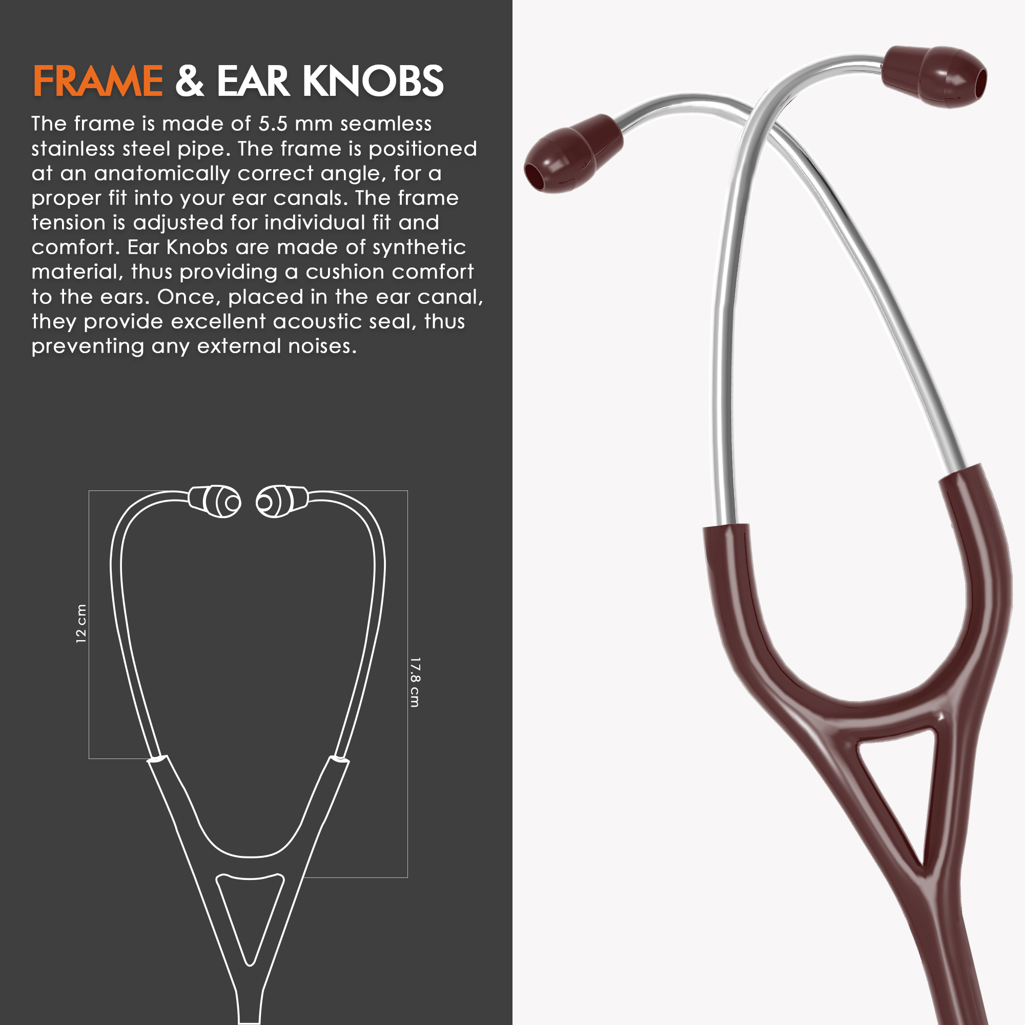 ELKO DEXA III Ti Titanium Stethoscope - Natural Titanium