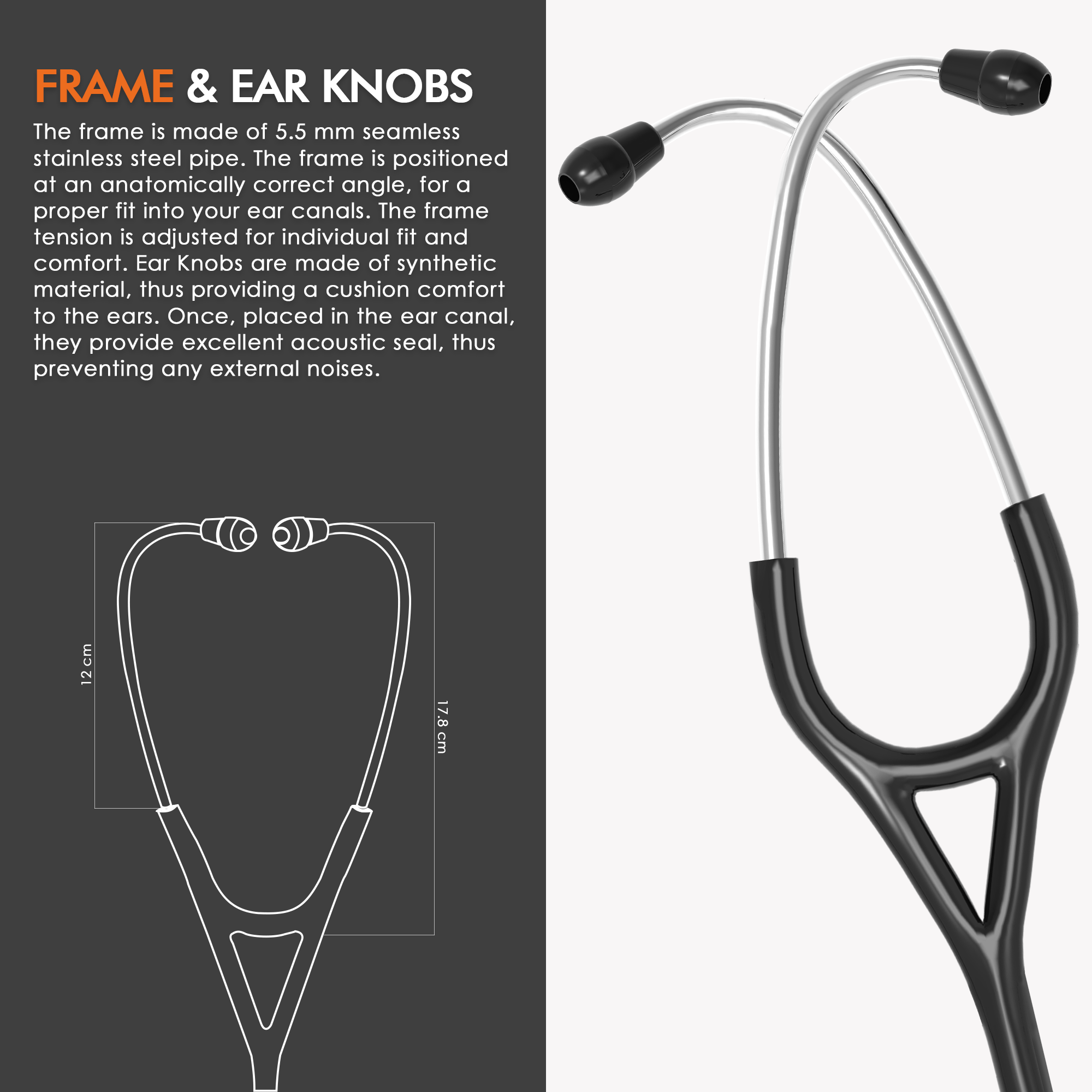 ELKO DEXA III Ti Titanium Stethoscope - Natural Titanium