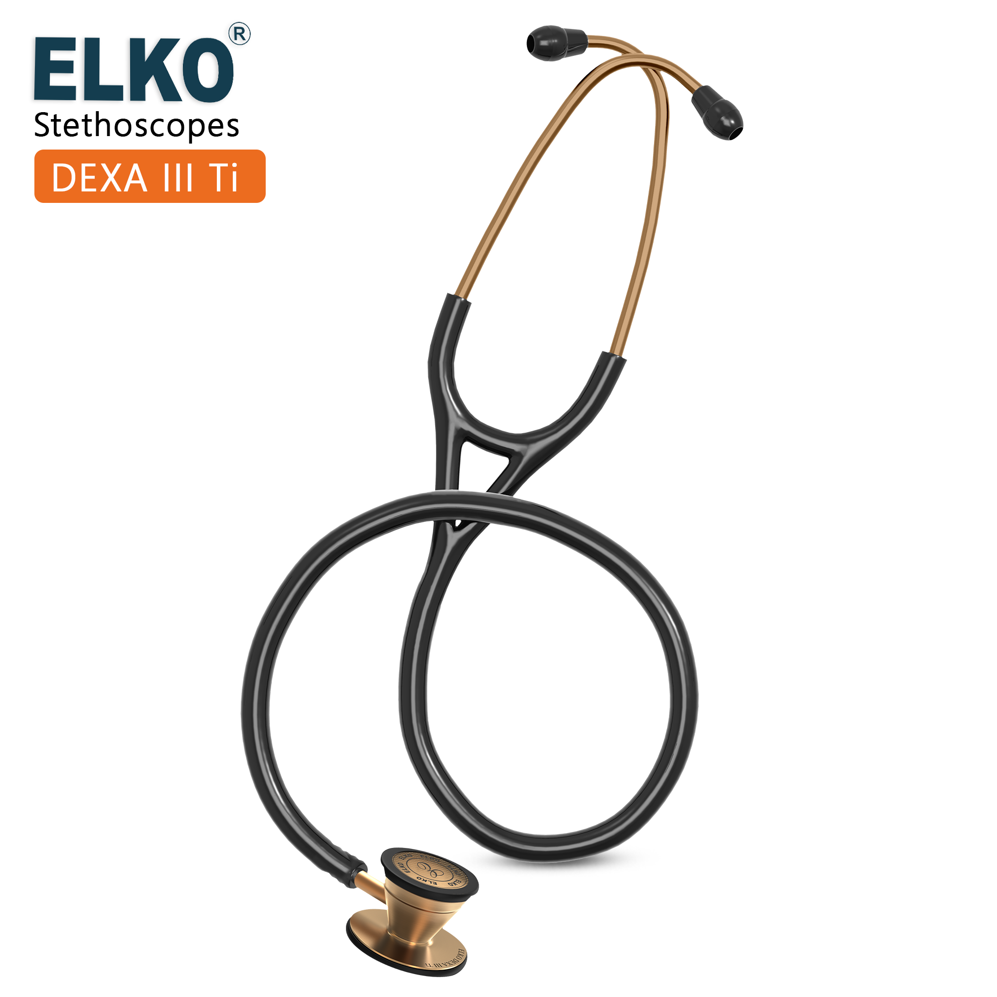 ELKO DEXA III Ti Titanium Stethoscope - Rose Gold