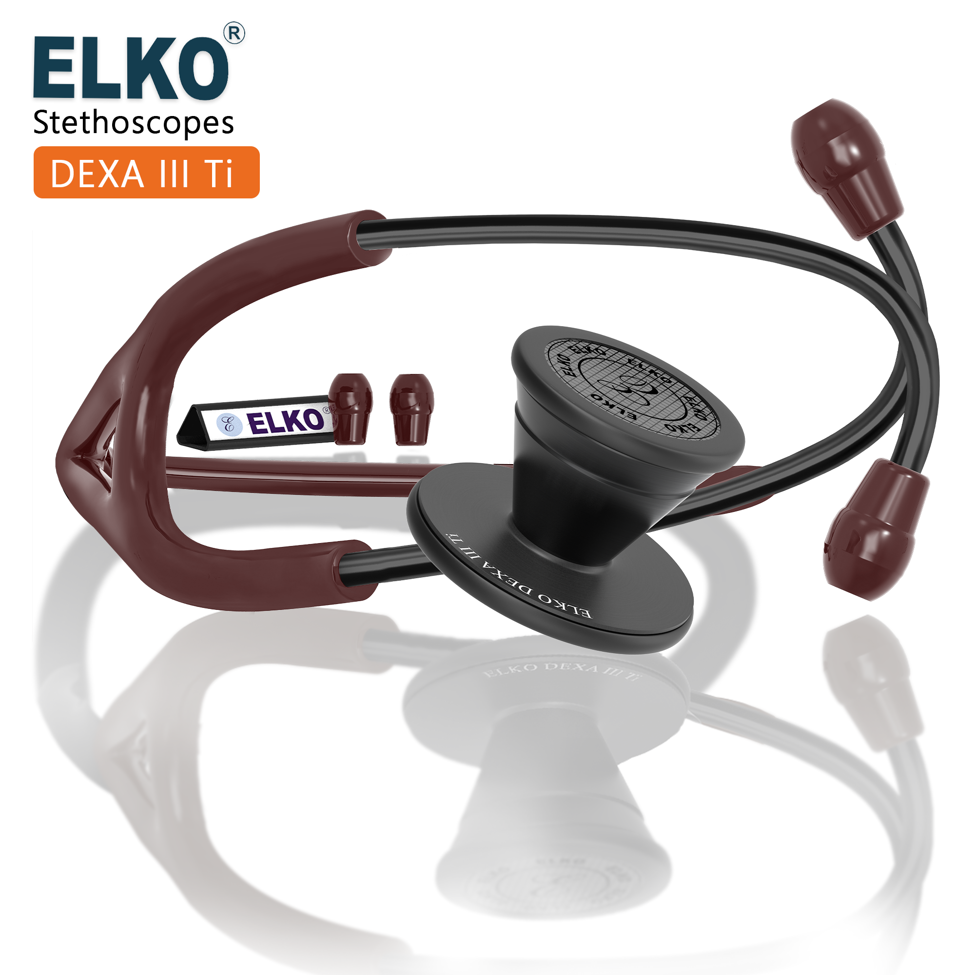 ELKO DEXA III Ti Titanium Stethoscope - Black Edition