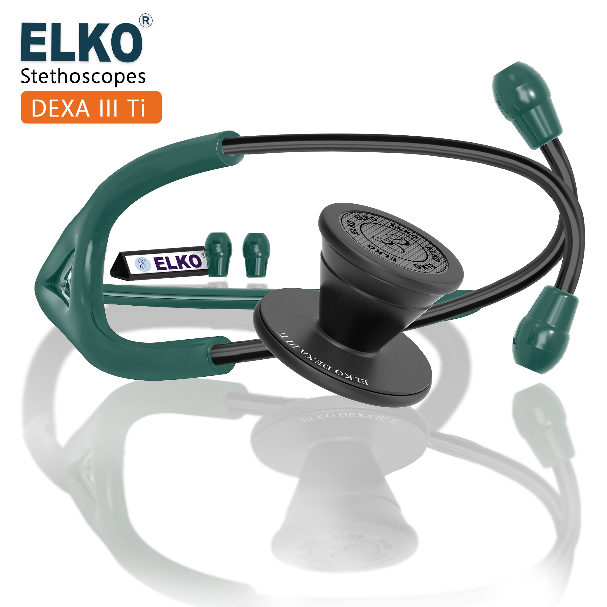 ELKO DEXA III Ti Titanium Stethoscope - Black Edition