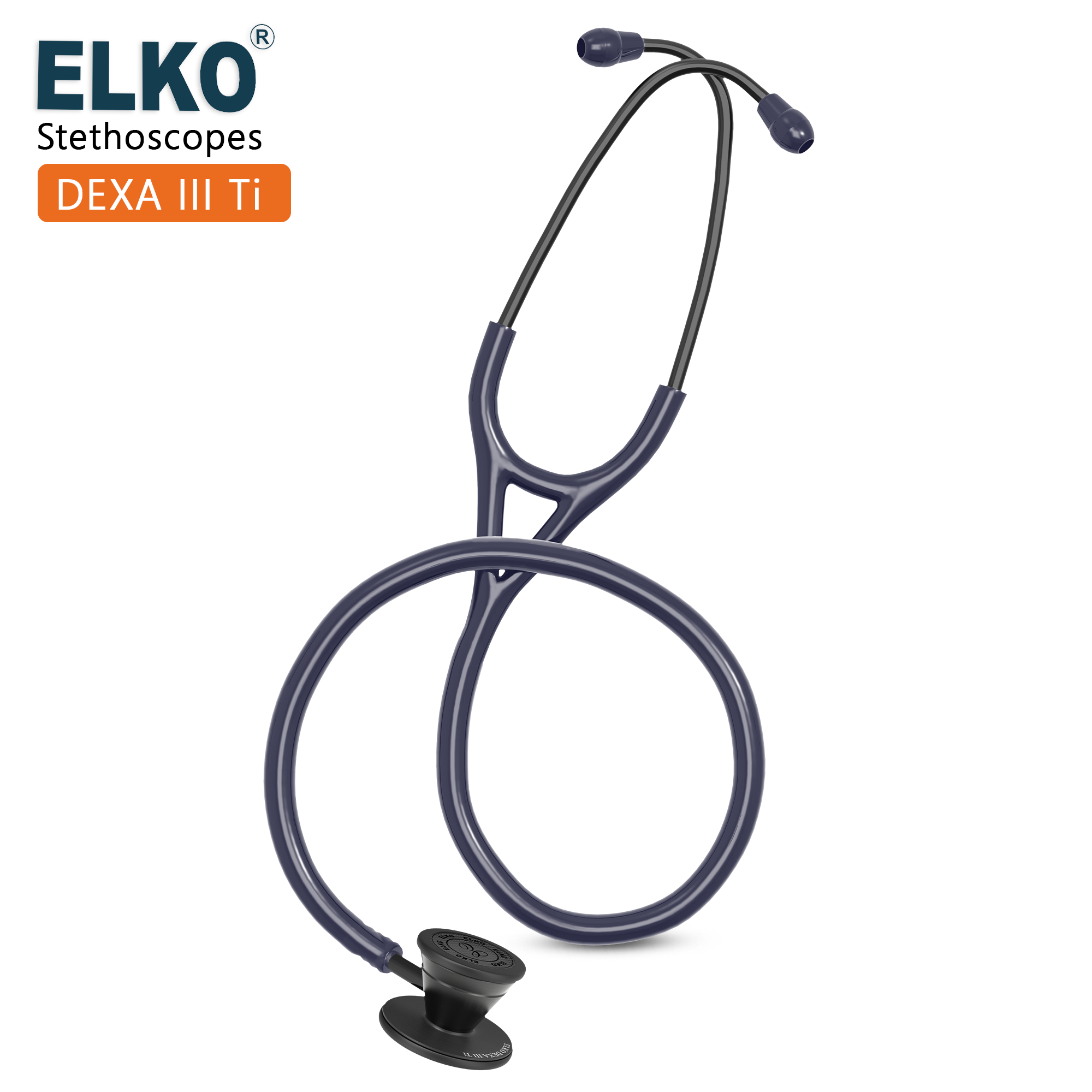ELKO DEXA III Ti Titanium Stethoscope - Black Edition