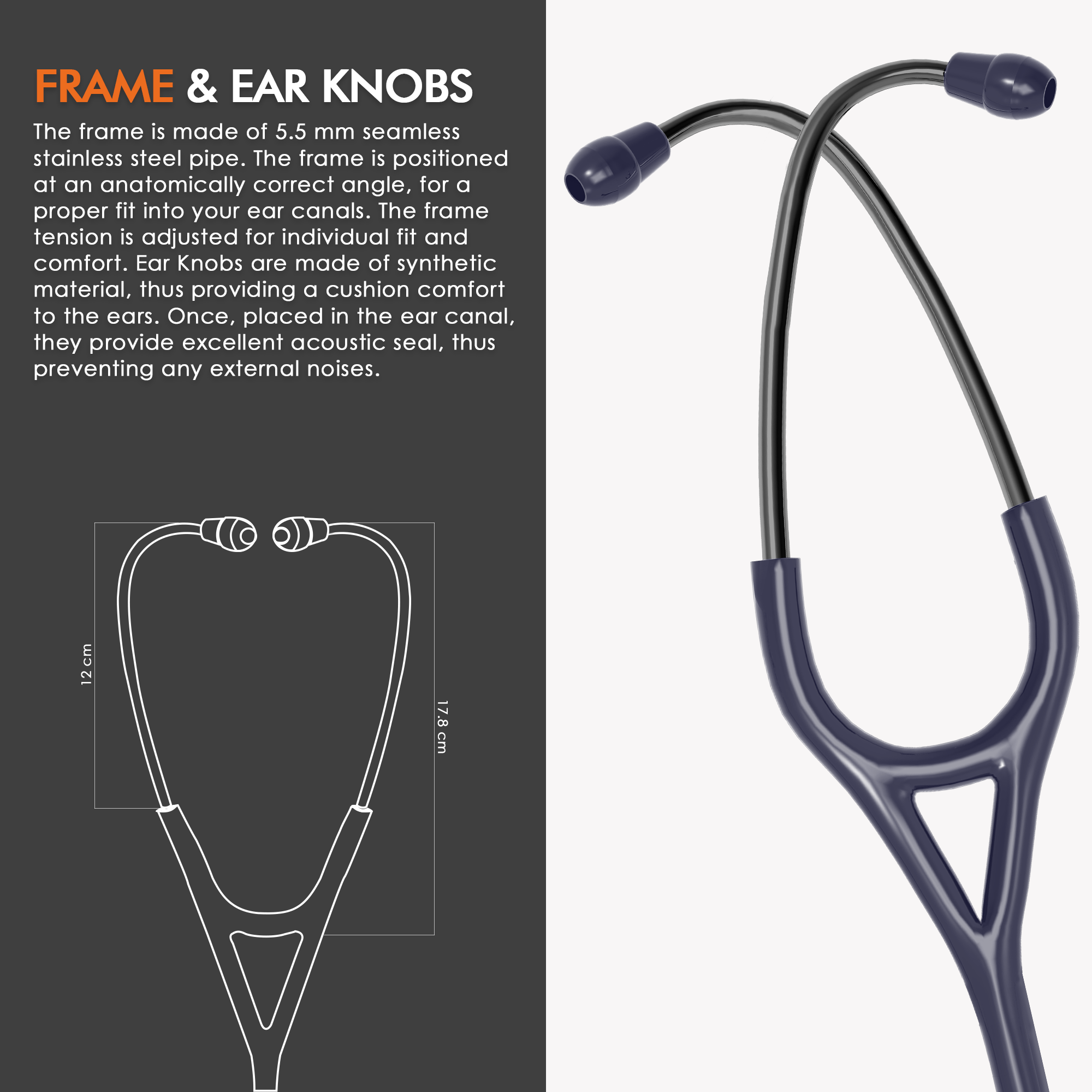 ELKO DEXA III Ti Titanium Stethoscope - Black Edition