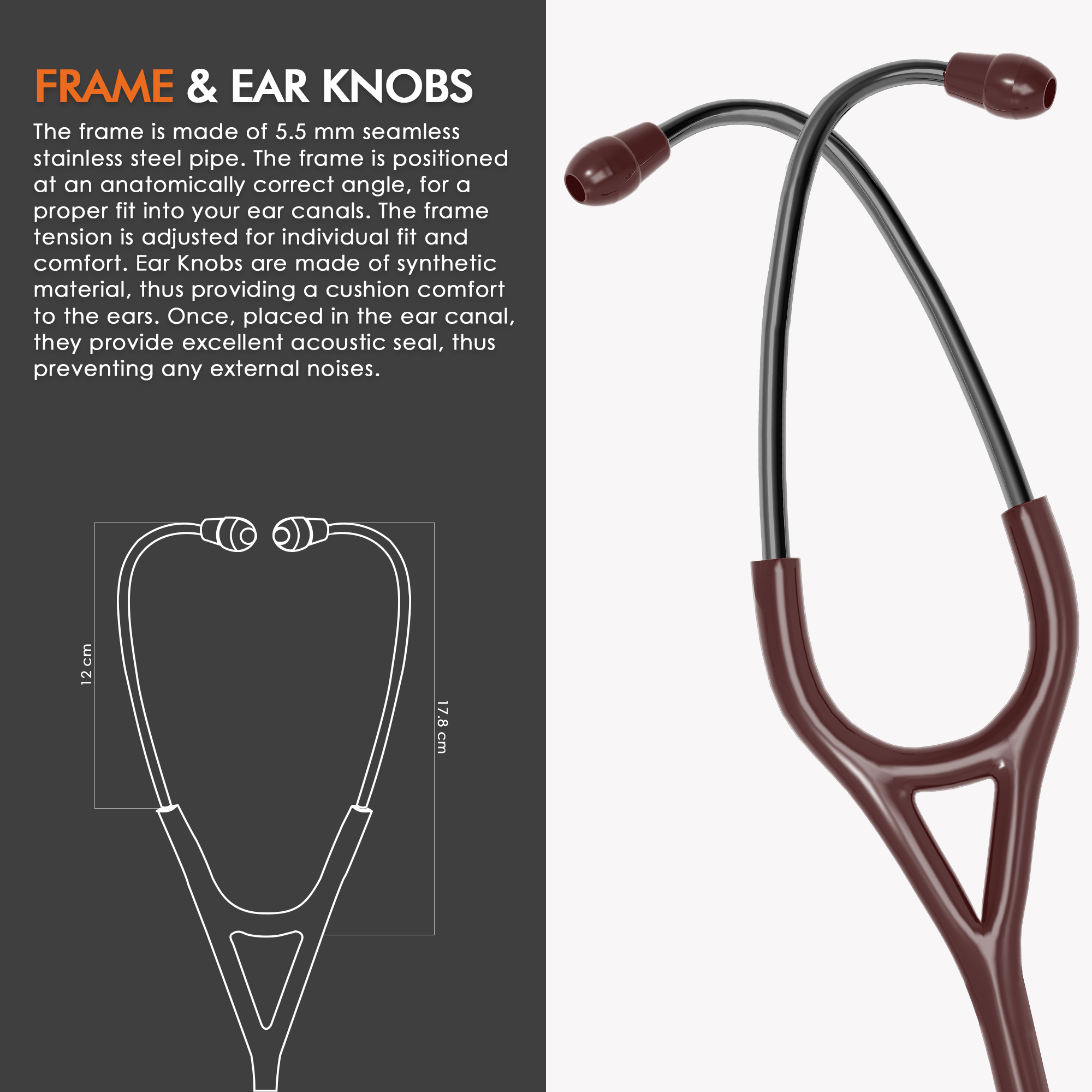 ELKO DEXA III Ti Titanium Stethoscope - Black Edition
