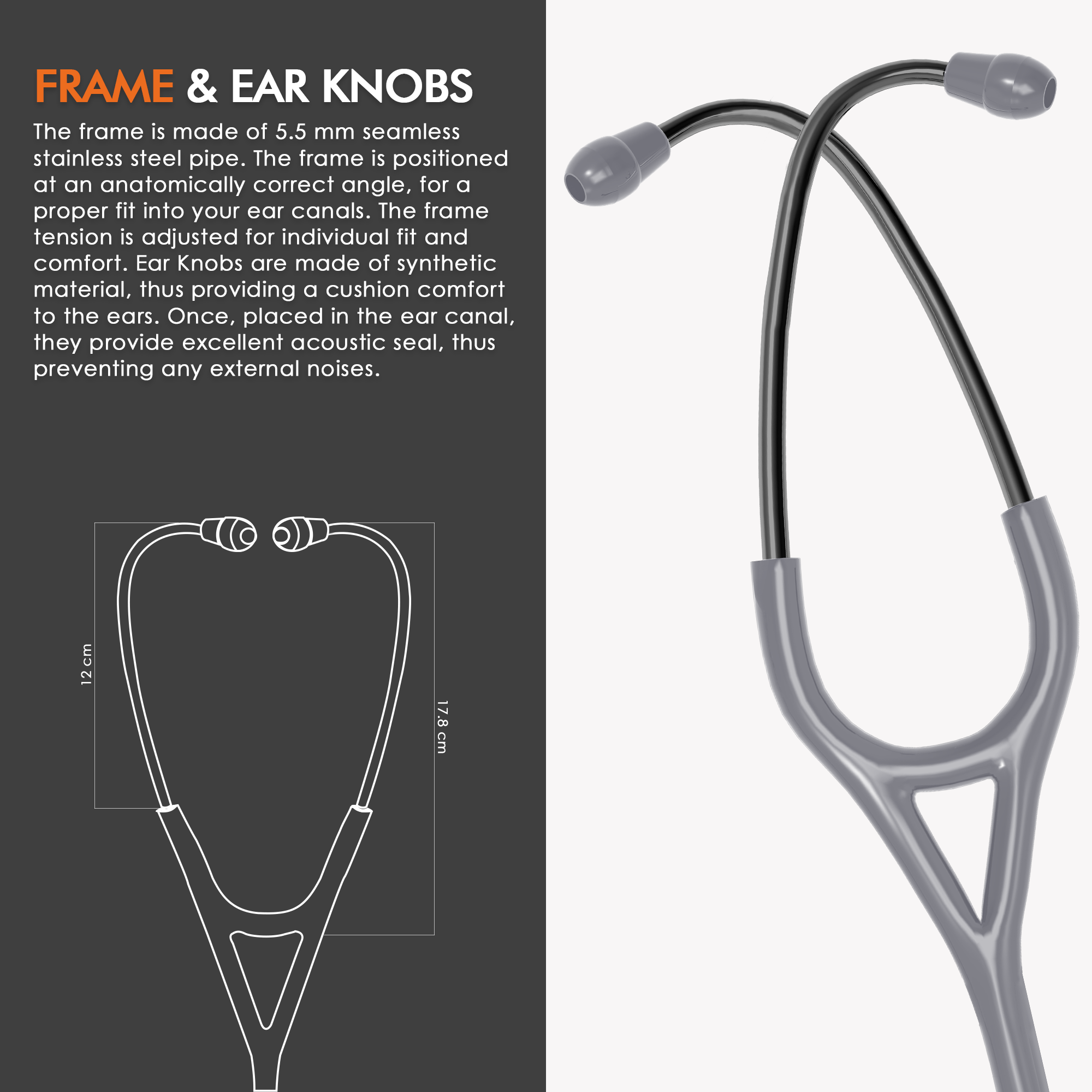 ELKO DEXA III Ti Titanium Stethoscope - Black Edition