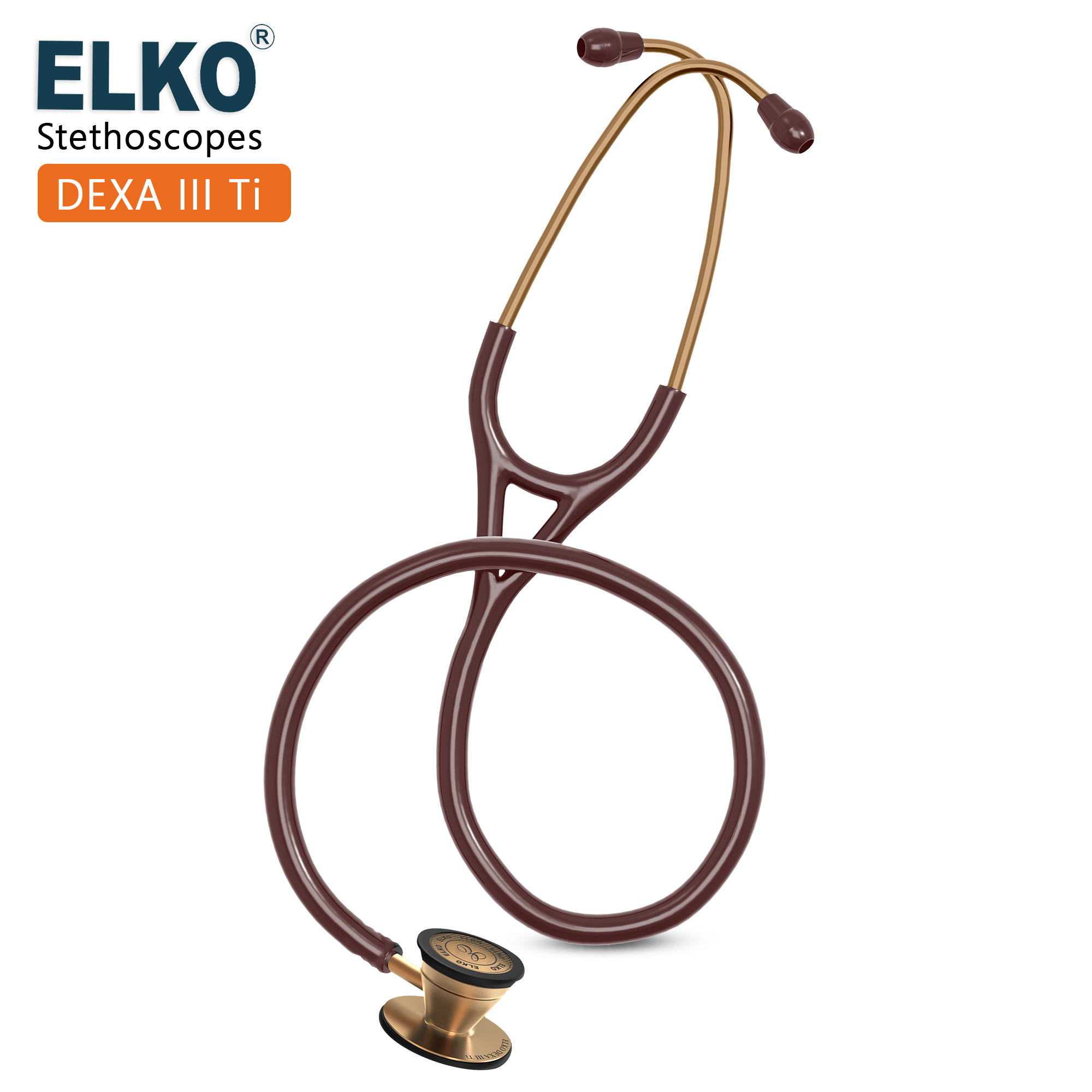 ELKO DEXA III Ti Titanium Stethoscope - Rose Gold