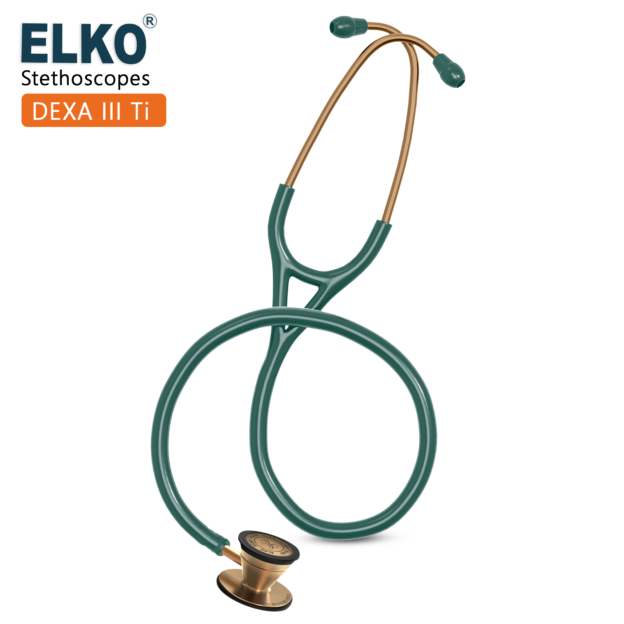 ELKO DEXA III Ti Titanium Stethoscope - Rose Gold