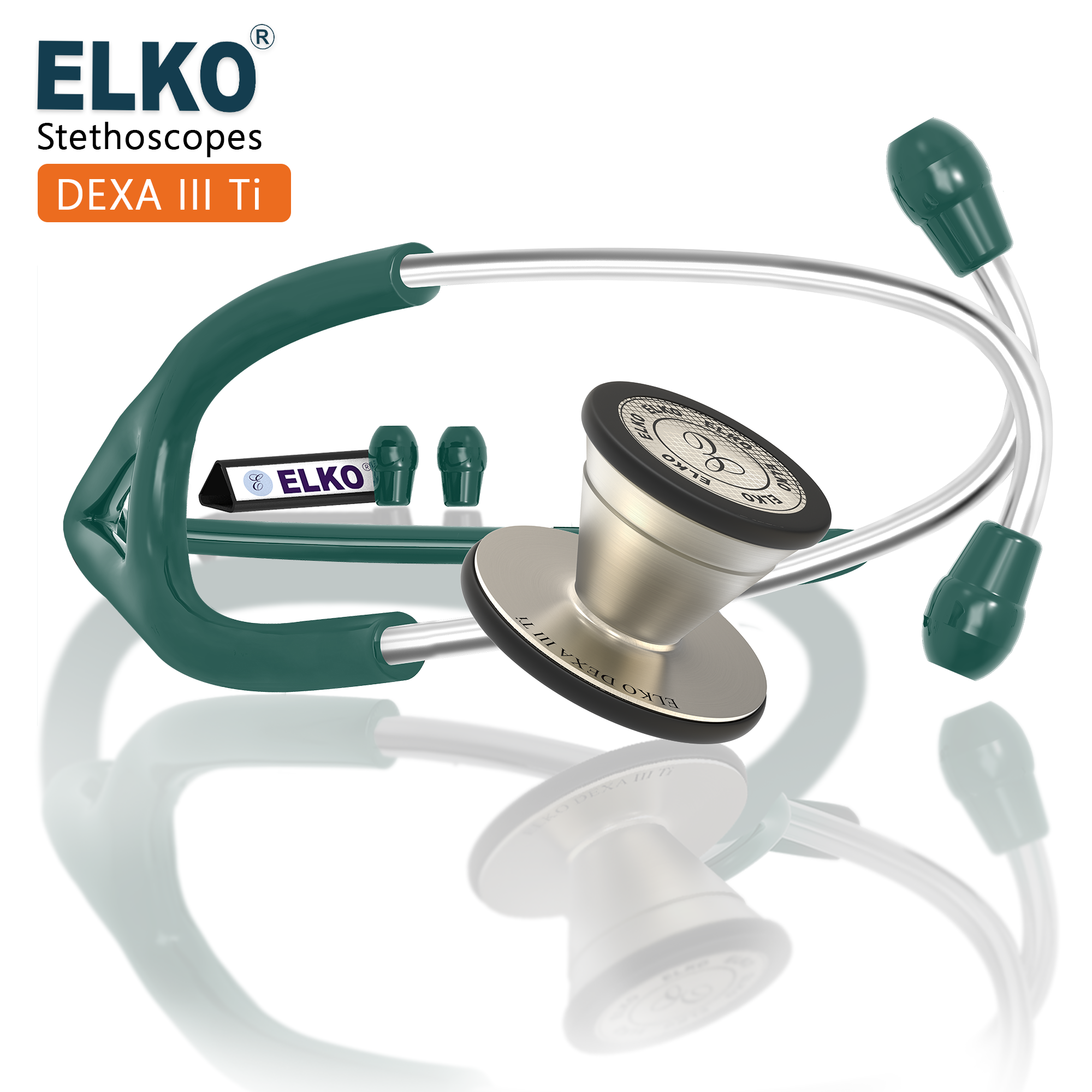 ELKO DEXA III Ti Titanium Stethoscope - Natural Titanium