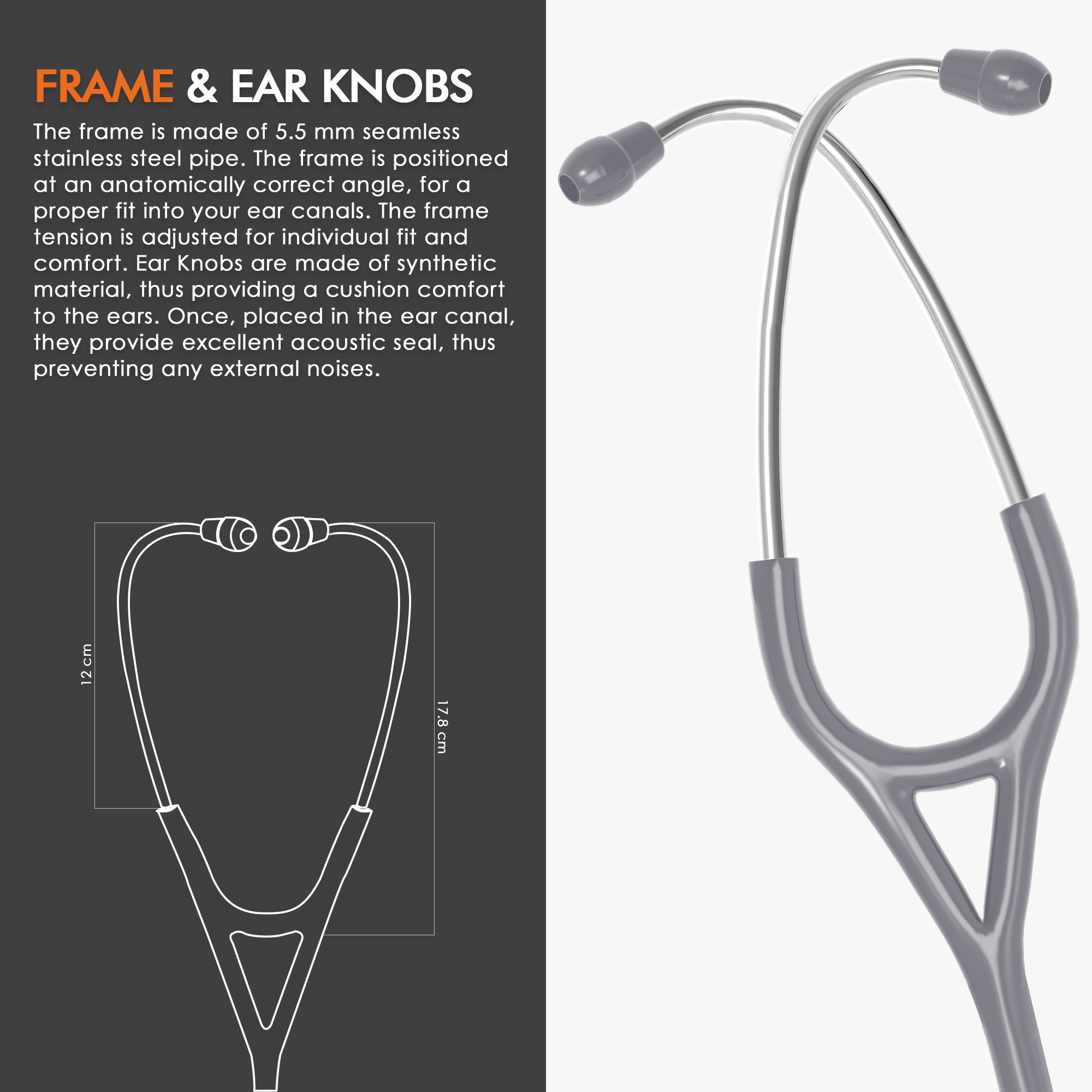 ELKO DEXA III Ti Titanium Stethoscope - Natural Titanium