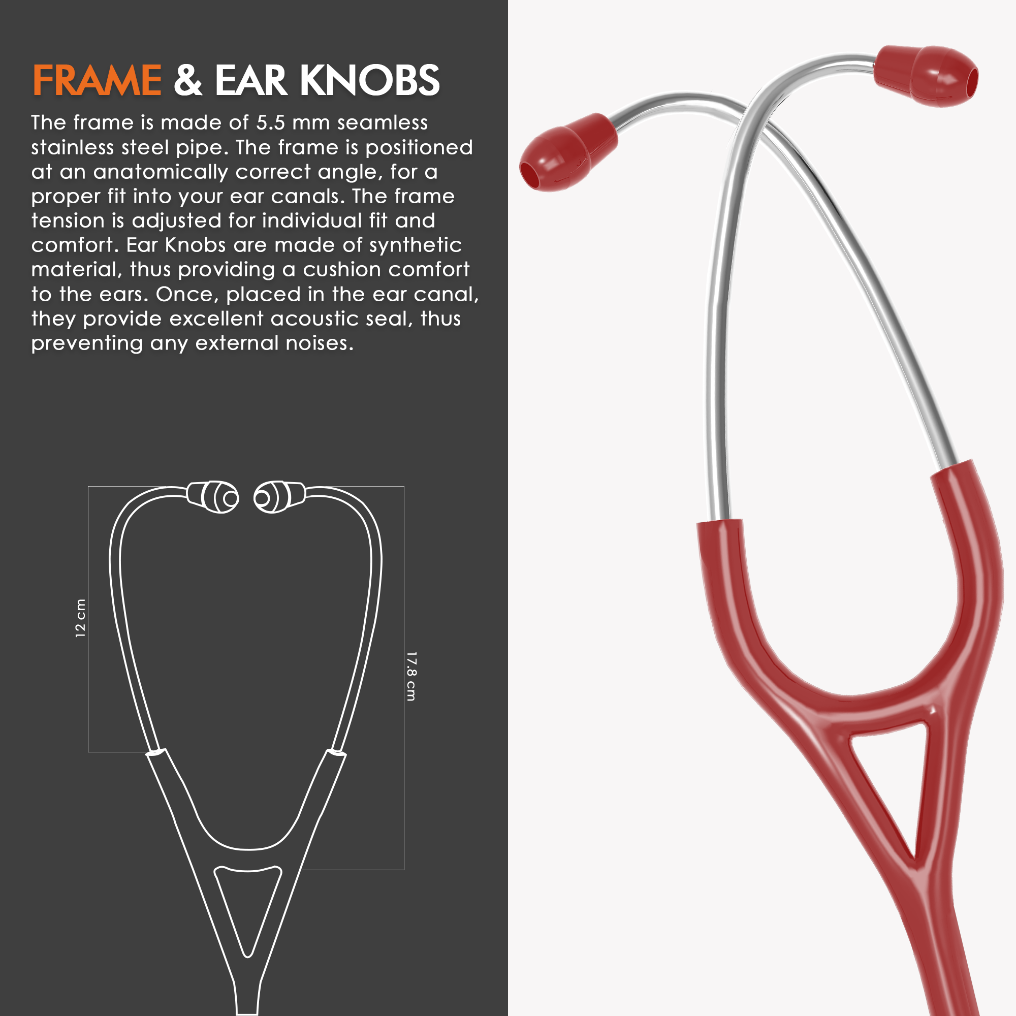 ELKO DEXA III Ti Titanium Stethoscope - Natural Titanium