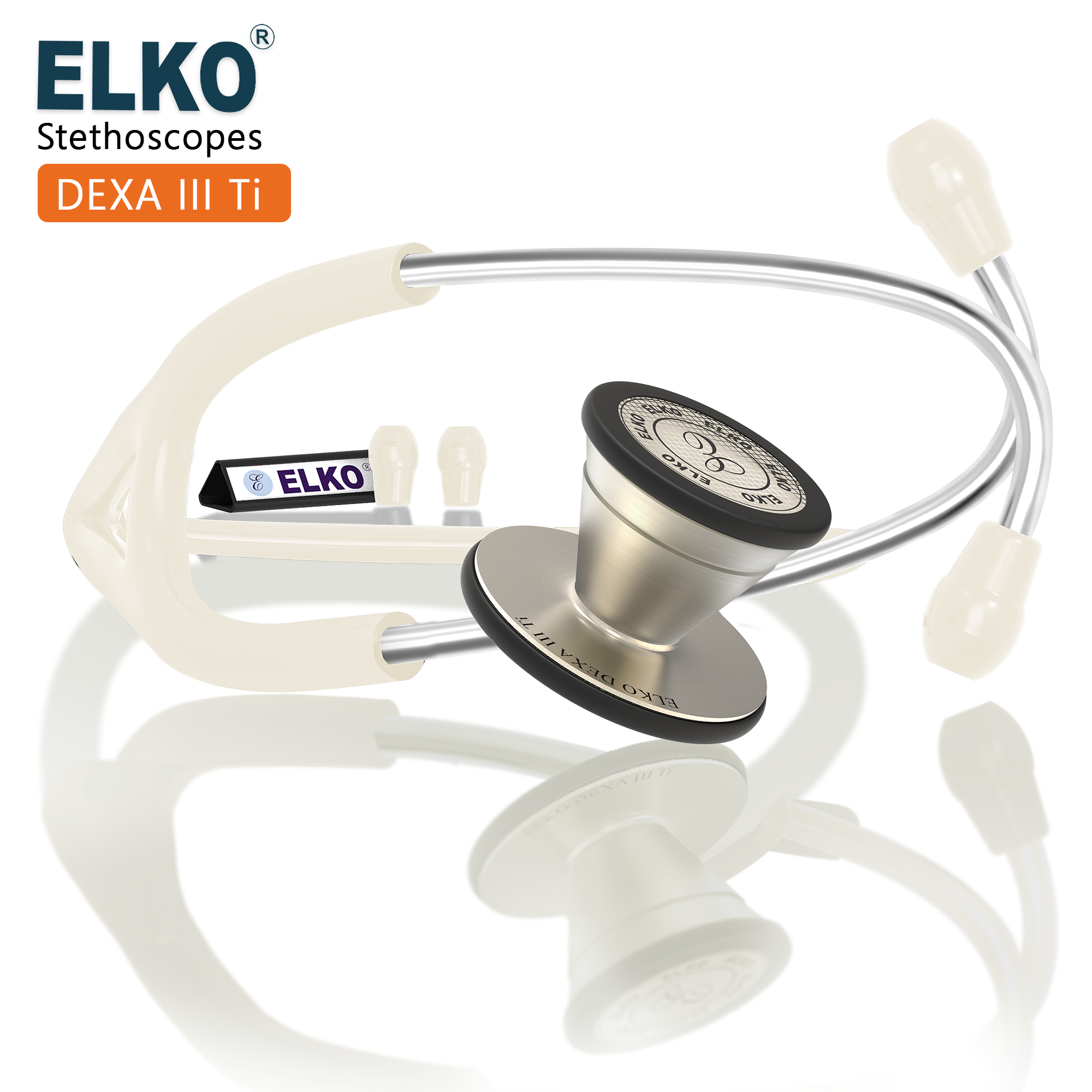 ELKO DEXA III Ti Titanium Stethoscope - Natural Titanium