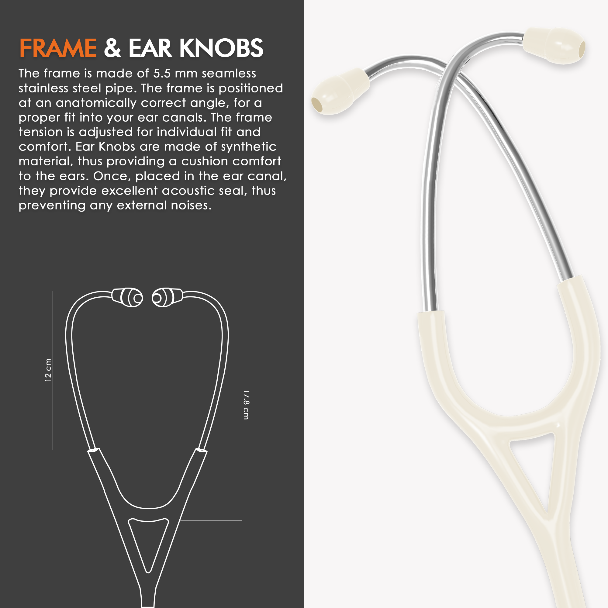ELKO DEXA III Ti Titanium Stethoscope - Natural Titanium