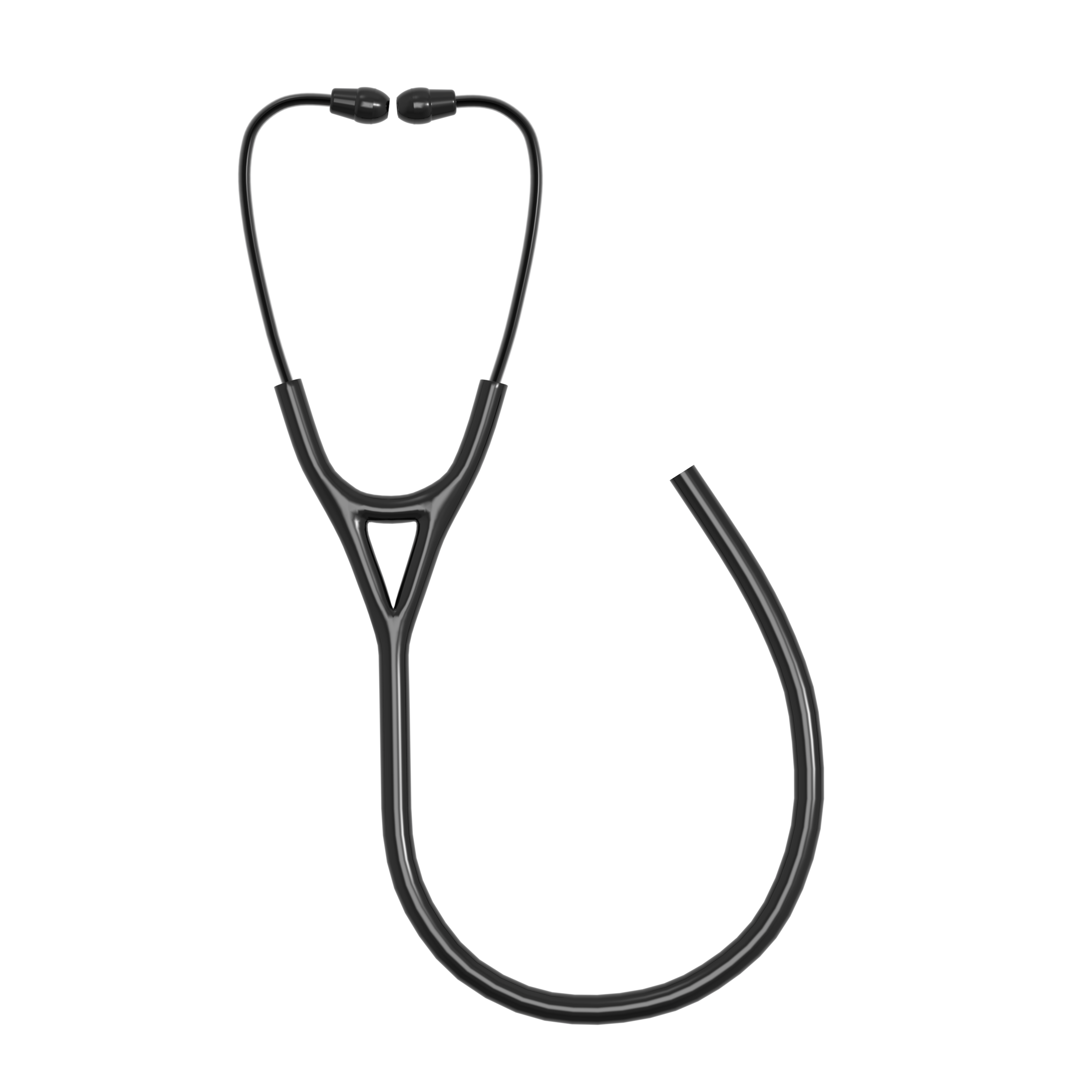 Black Stainless Steel Frame Stethoscope with Dual Lumen Tubing