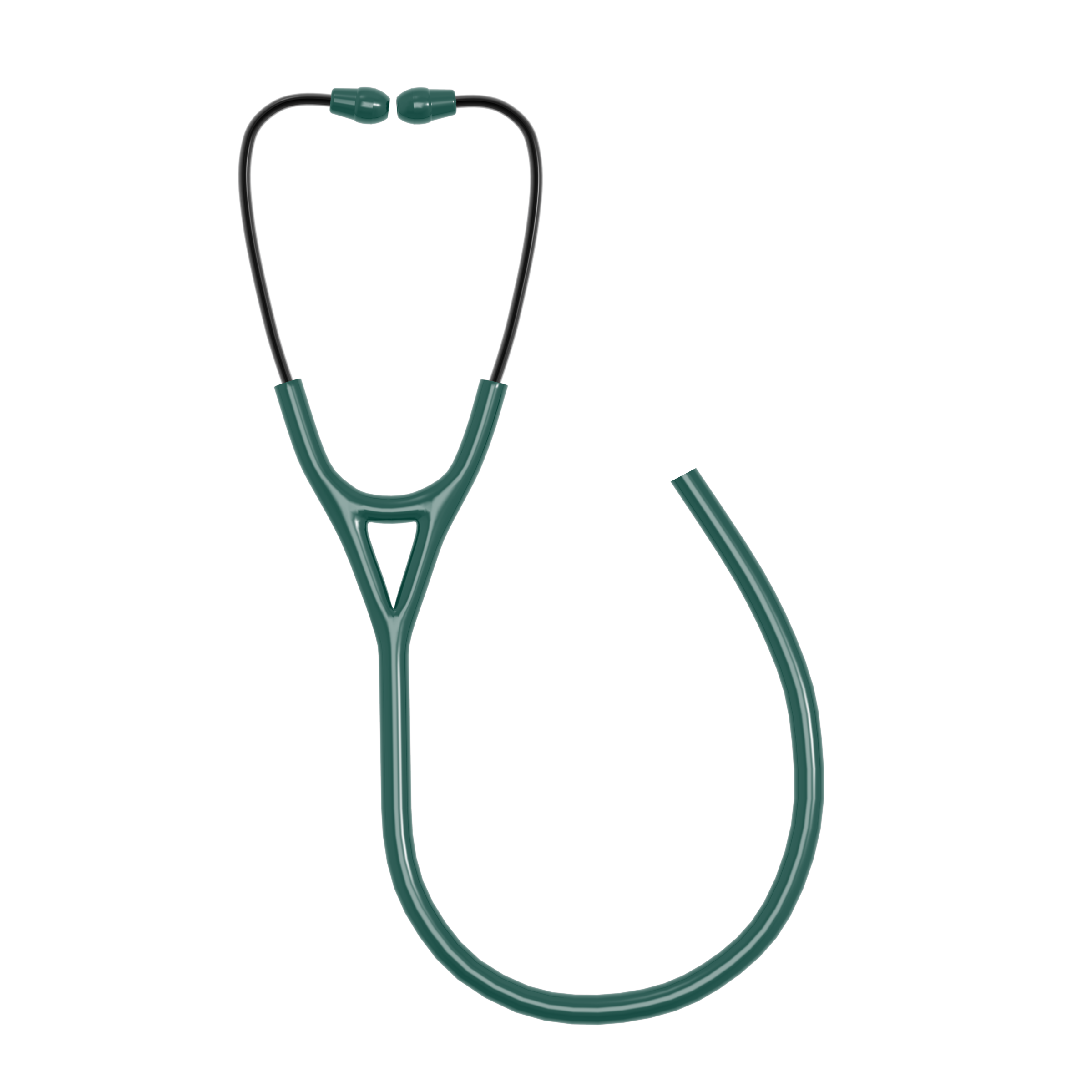 Black Stainless Steel Frame Stethoscope with Dual Lumen Tubing