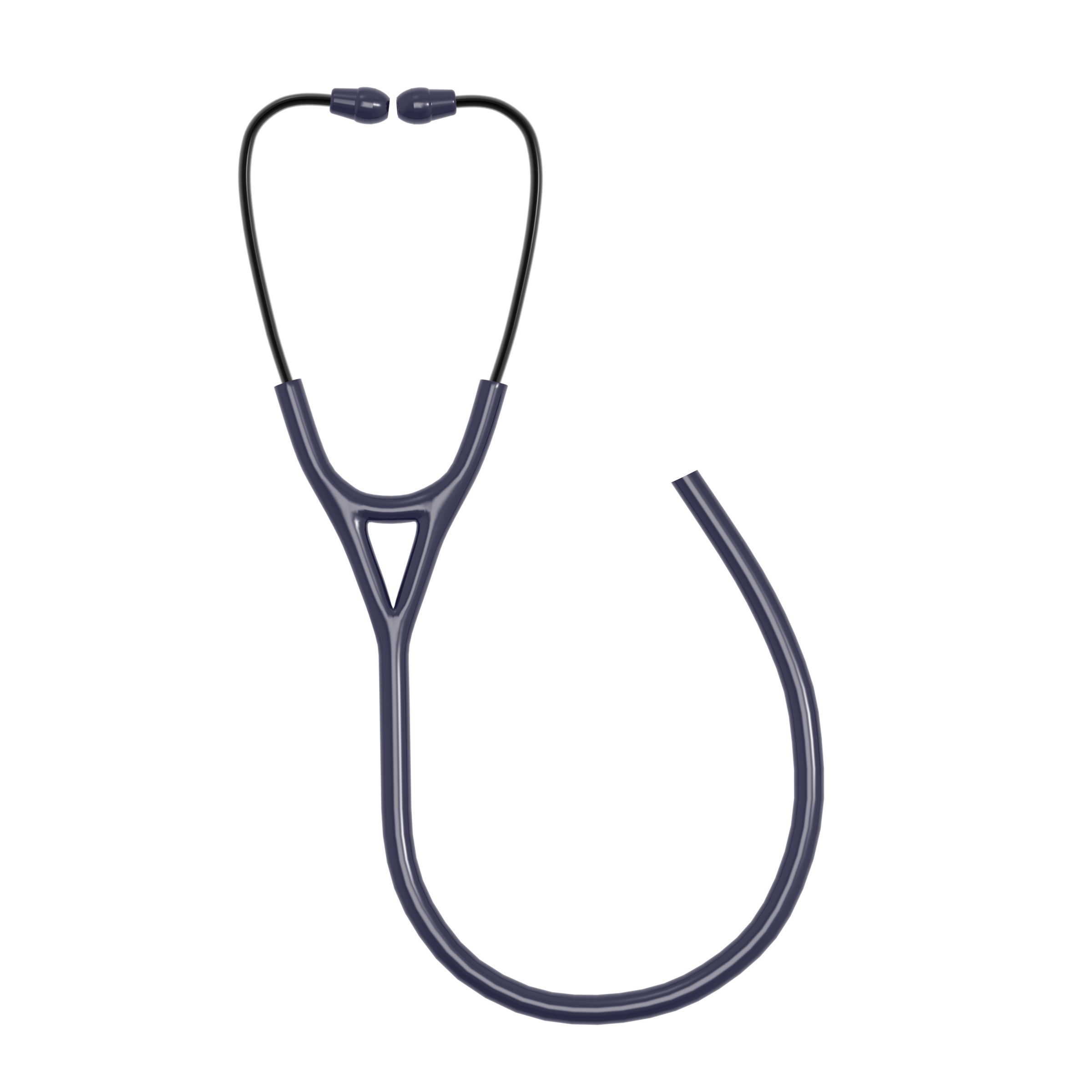 Black Stainless Steel Frame Stethoscope with Dual Lumen Tubing