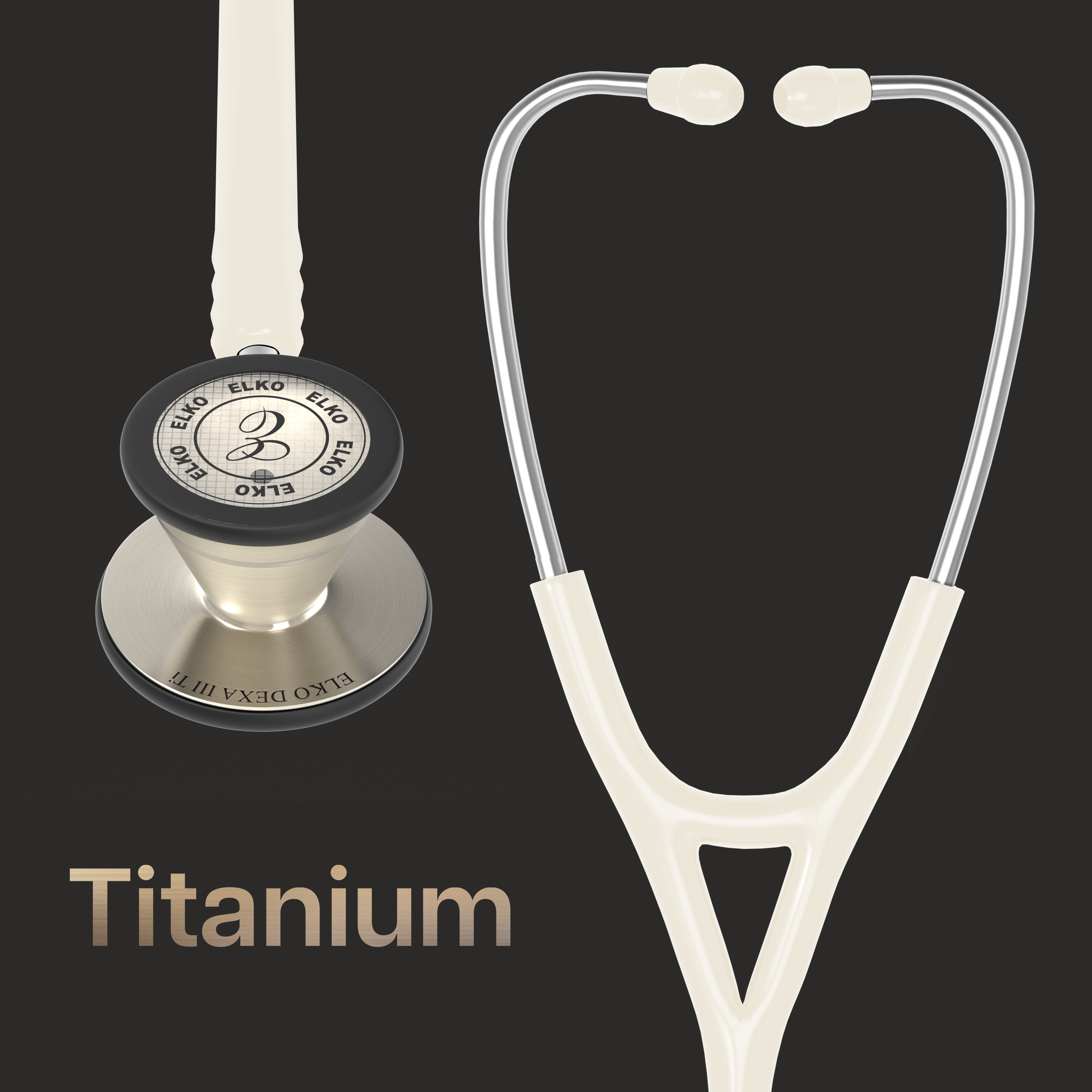 ELKO DEXA III Ti Titanium Stethoscope - Natural Titanium