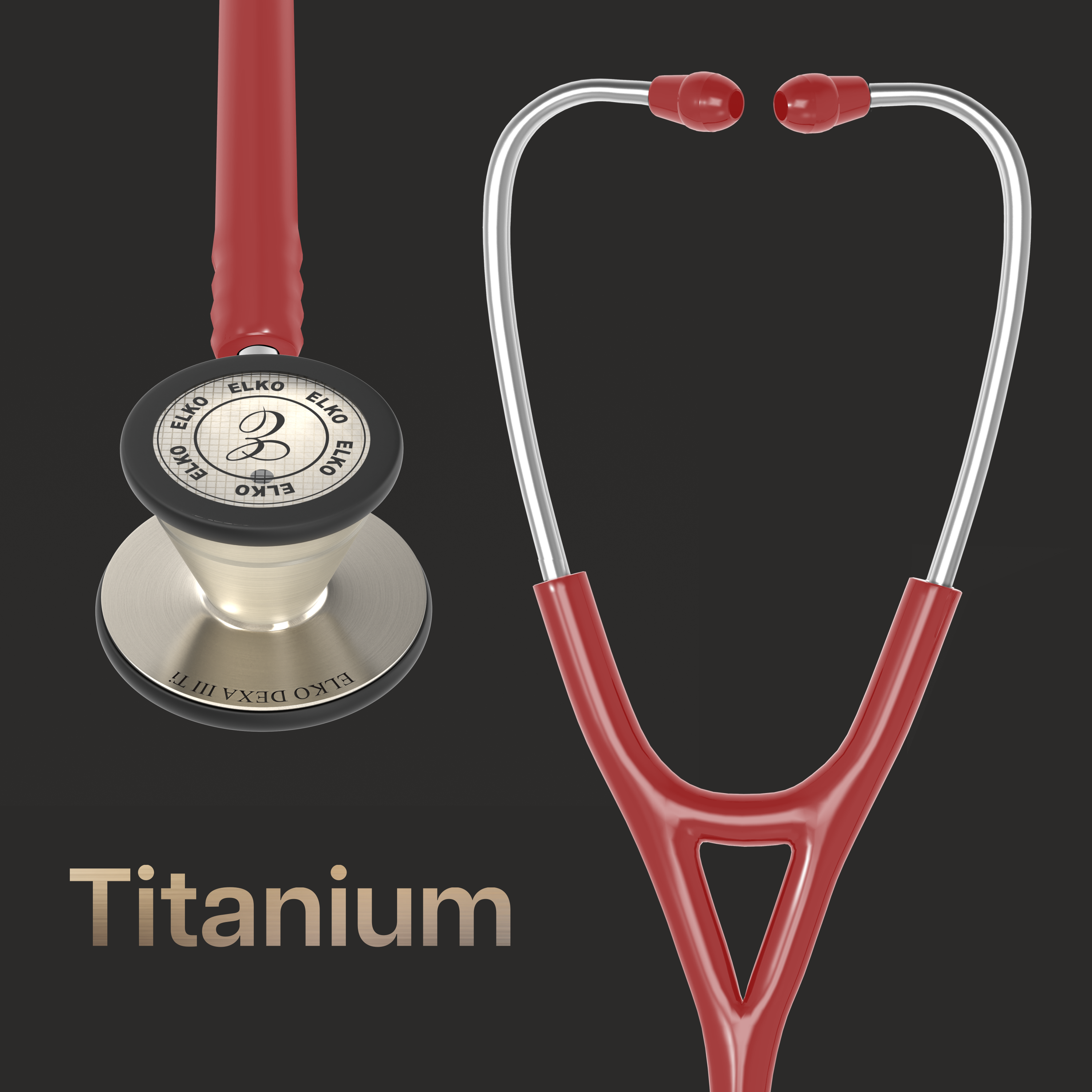 ELKO DEXA III Ti Titanium Stethoscope - Natural Titanium