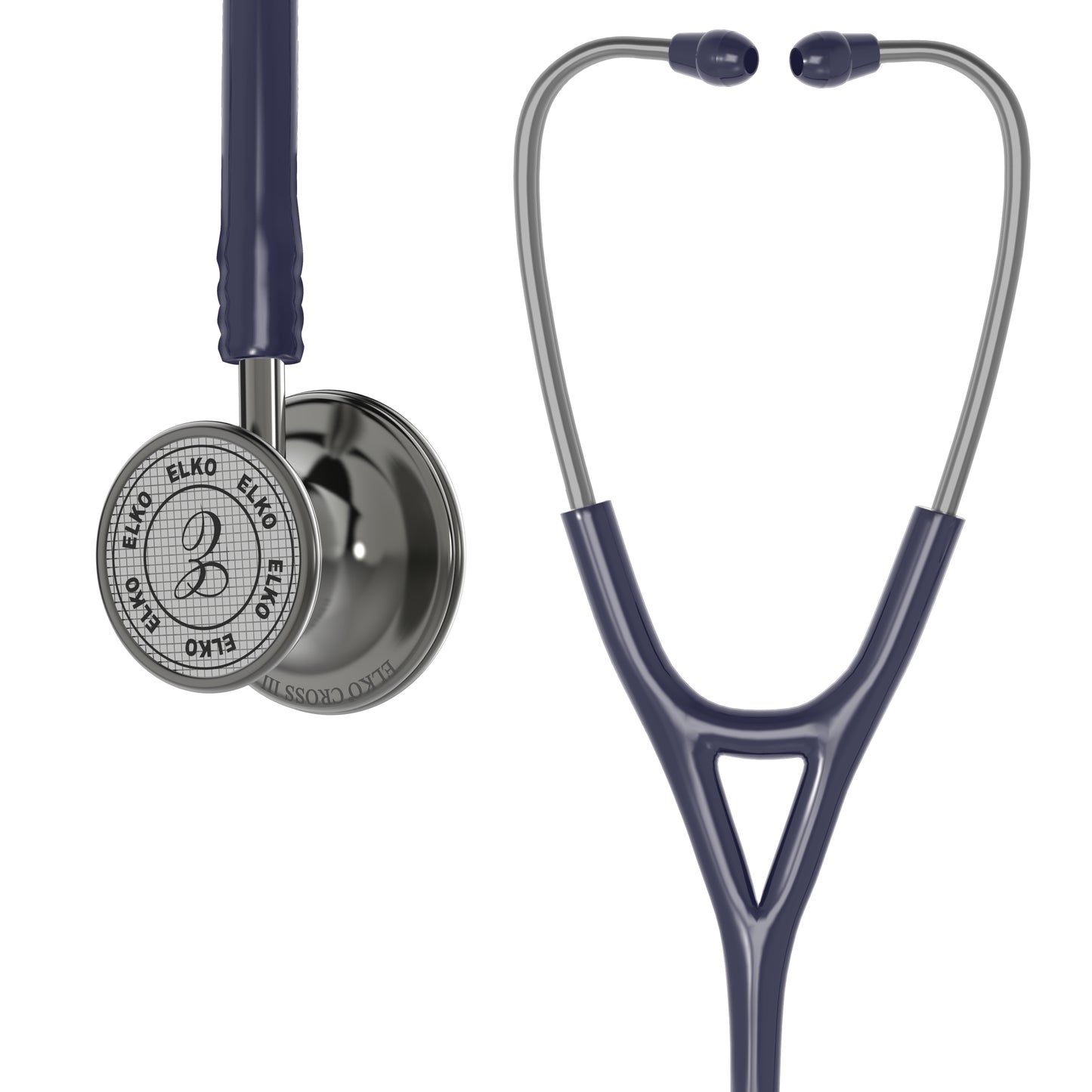 ELKO CROSS III SS Stainless Steel Stethoscope - Smoke Grey