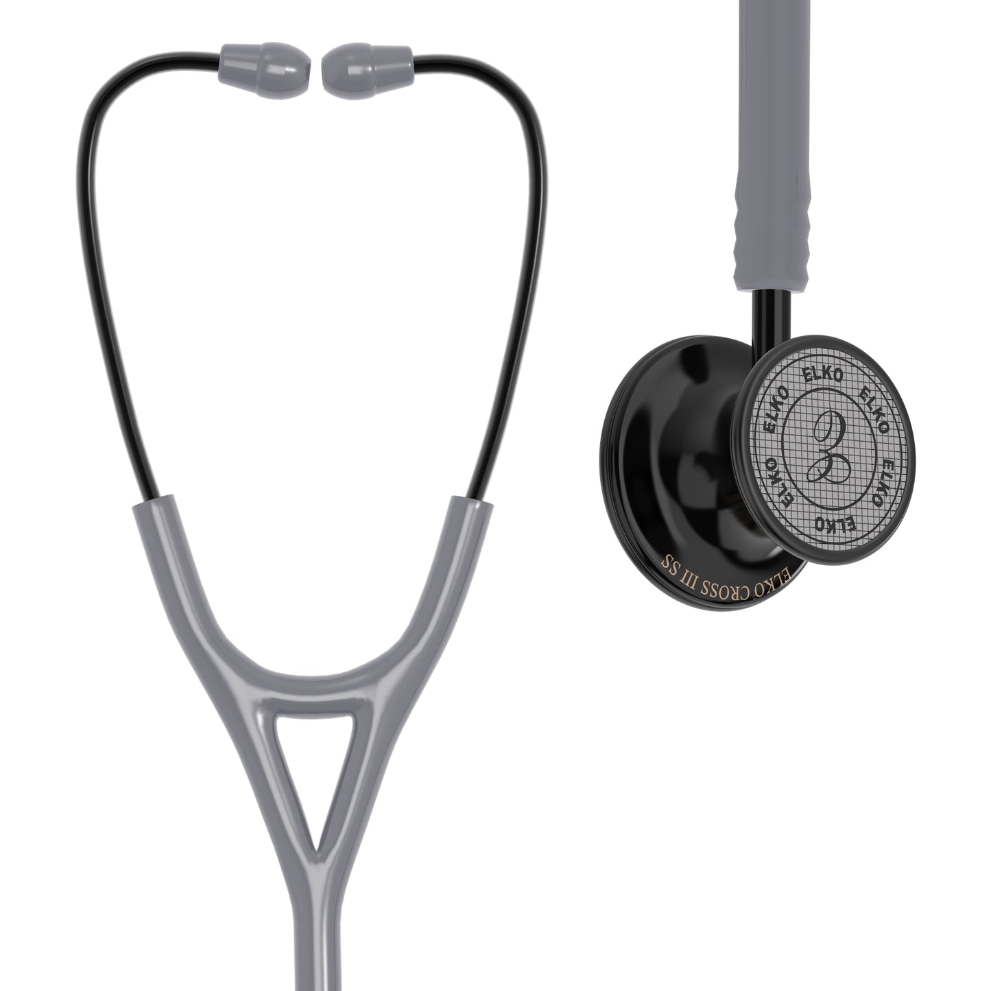 ELKO CROSS III SS Stainless Steel Stethoscope - Black Edition