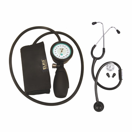 ELKO Palm Type Aneroid Sphygmomanometer with Basic Stethoscope