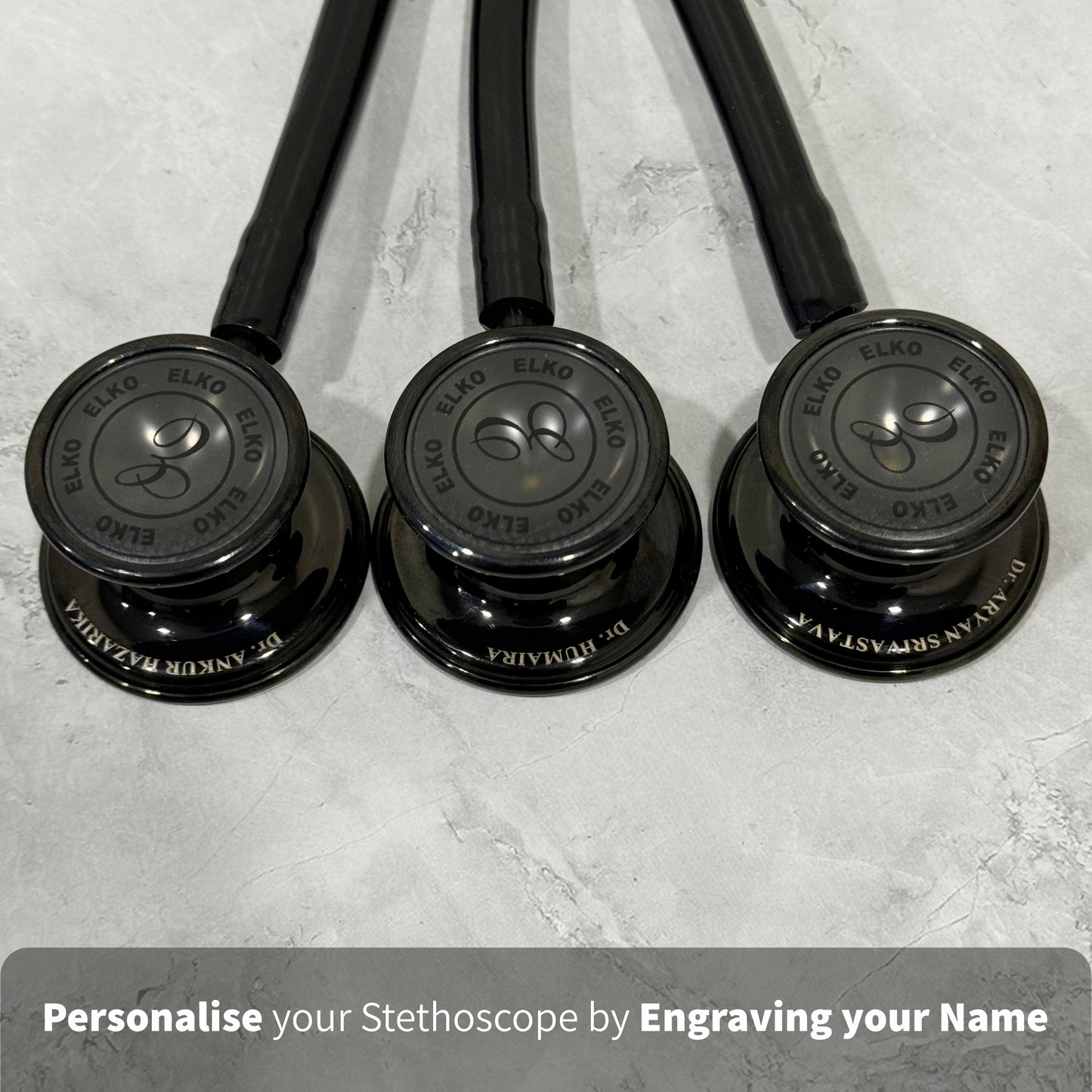 ELKO CROSS III SS Stainless Steel Stethoscope - Black Edition